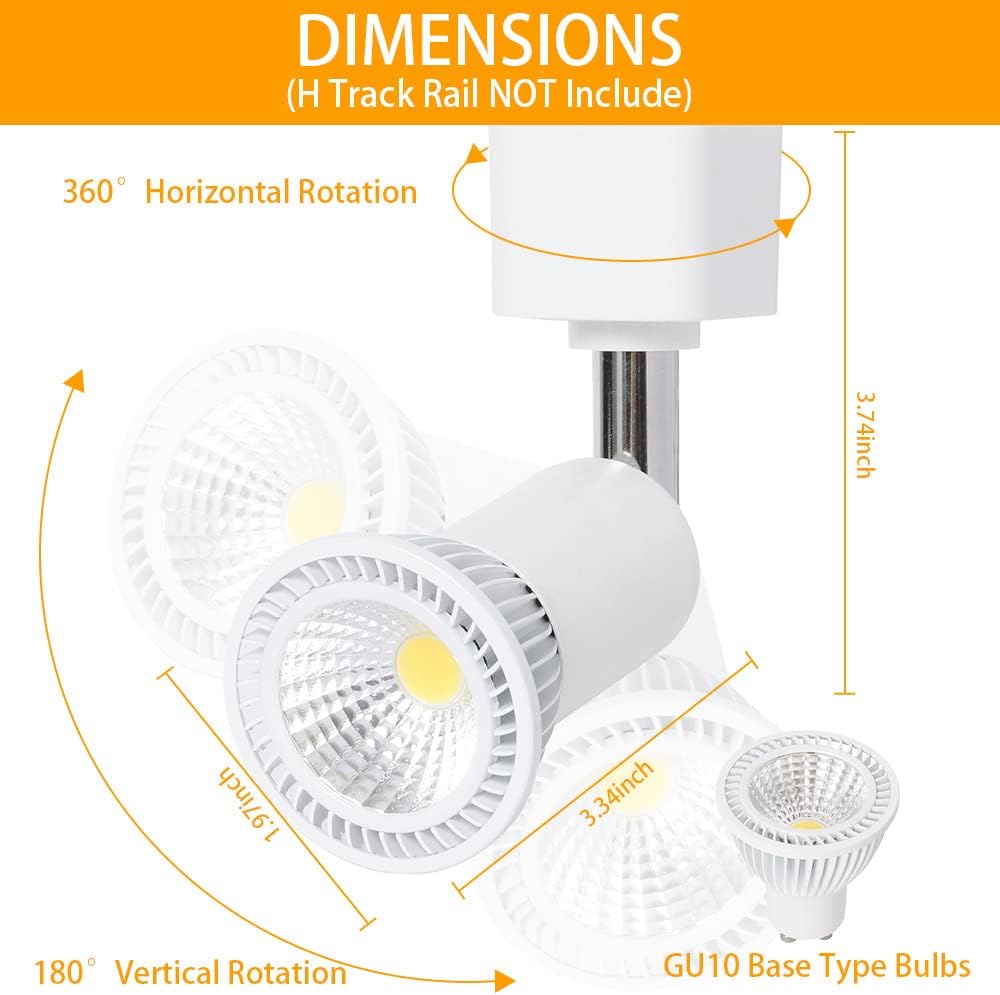 EAGLOD 10W Dimmable LED Track Light Heads 12-Pack