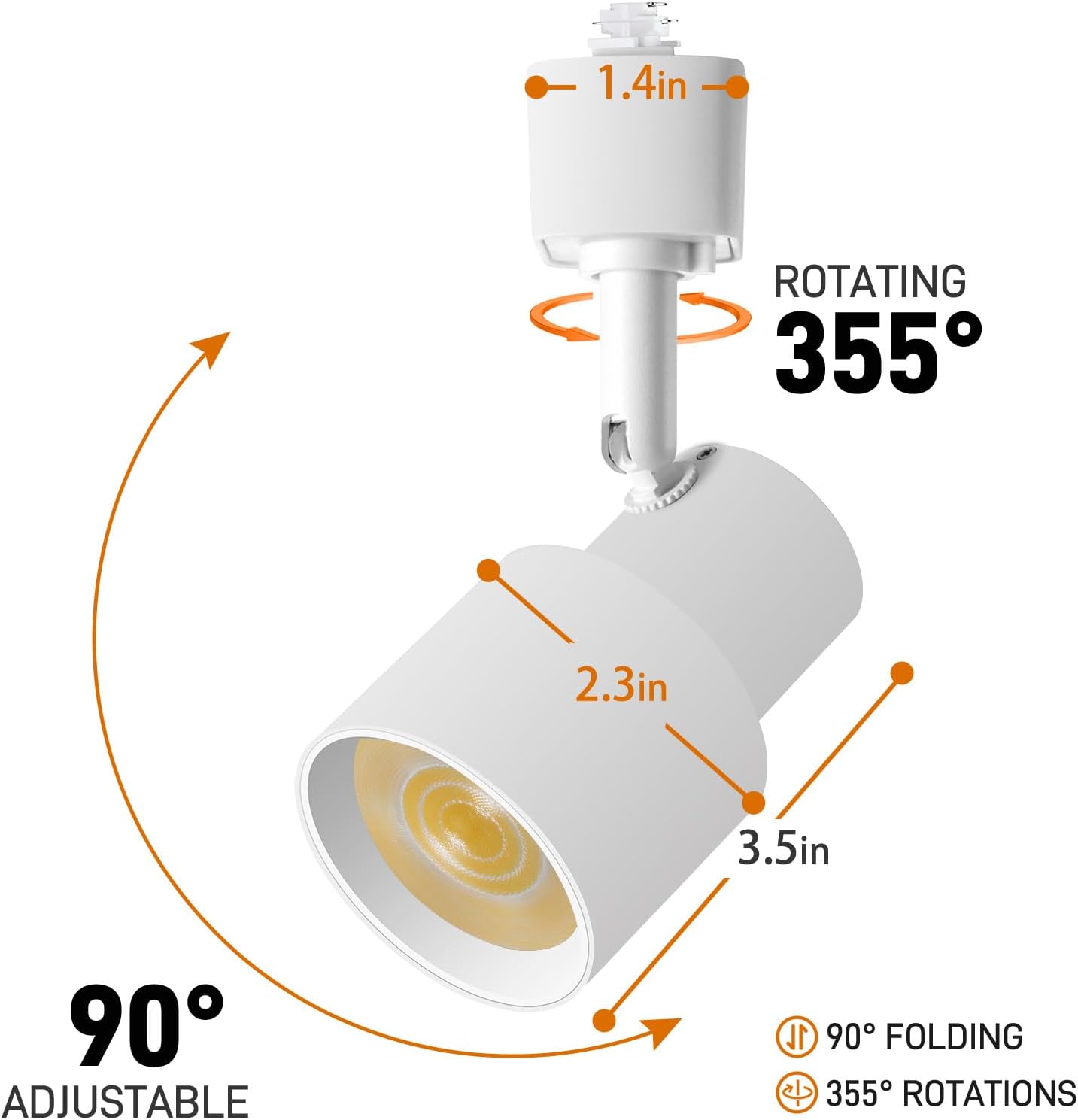 AIBISOD 10W Dimmable H Track Light Heads 4 Pack Warm White
