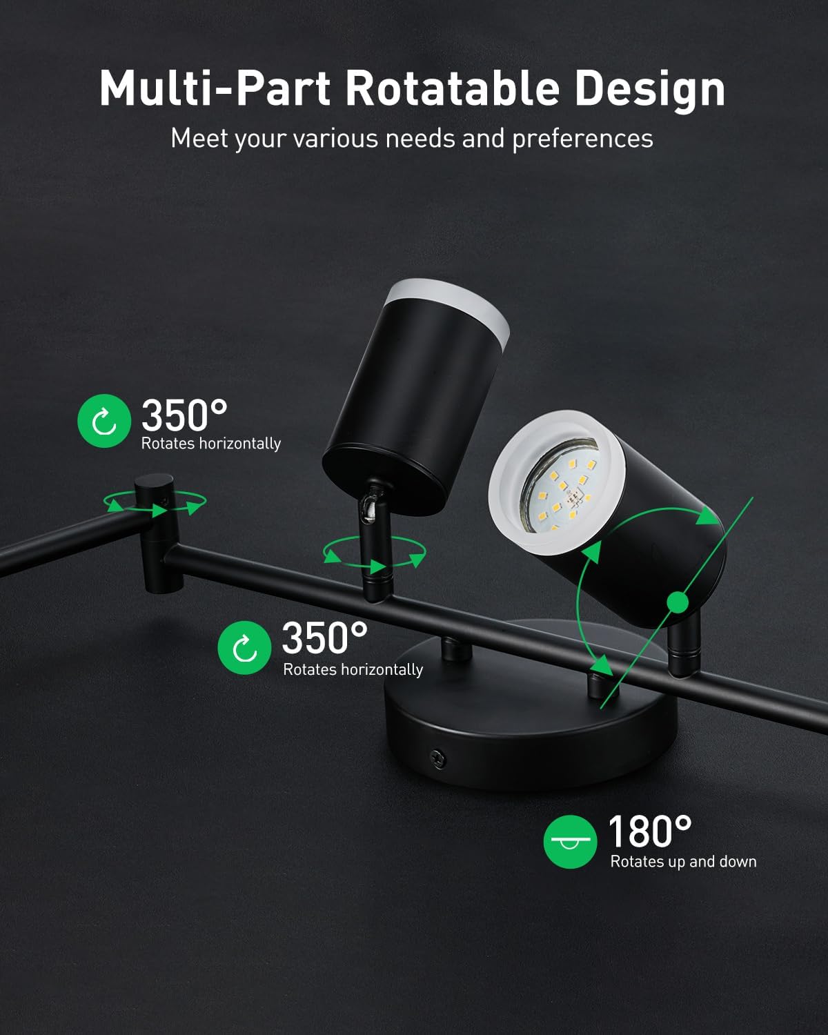 Bojim 6 Light Track Lighting Kit Modern LED Ceiling Light