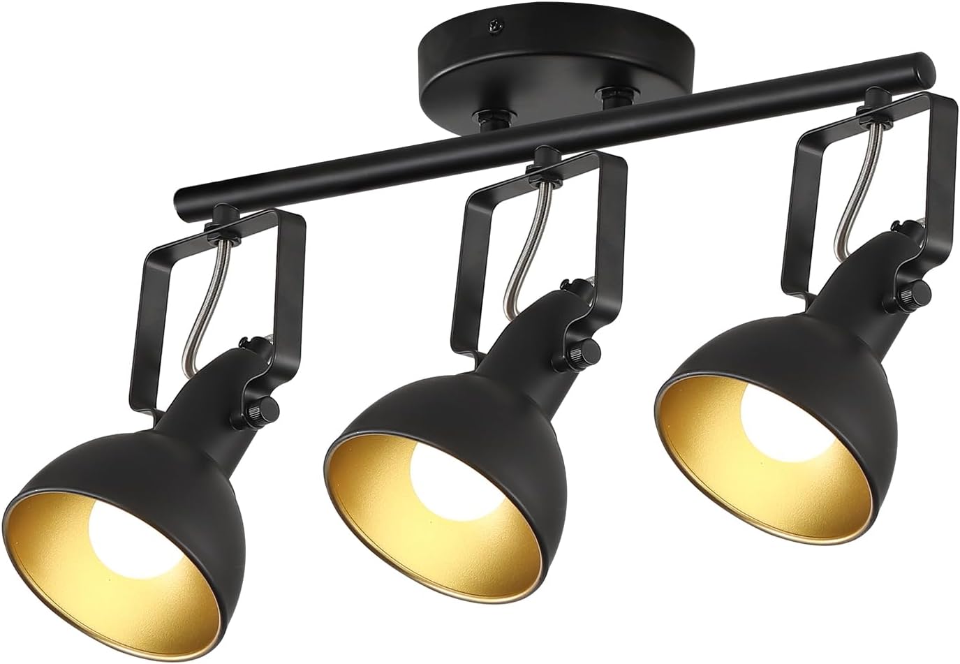 MUEOF Industrial 3-Light Track Lighting Black Ceiling Spotlight