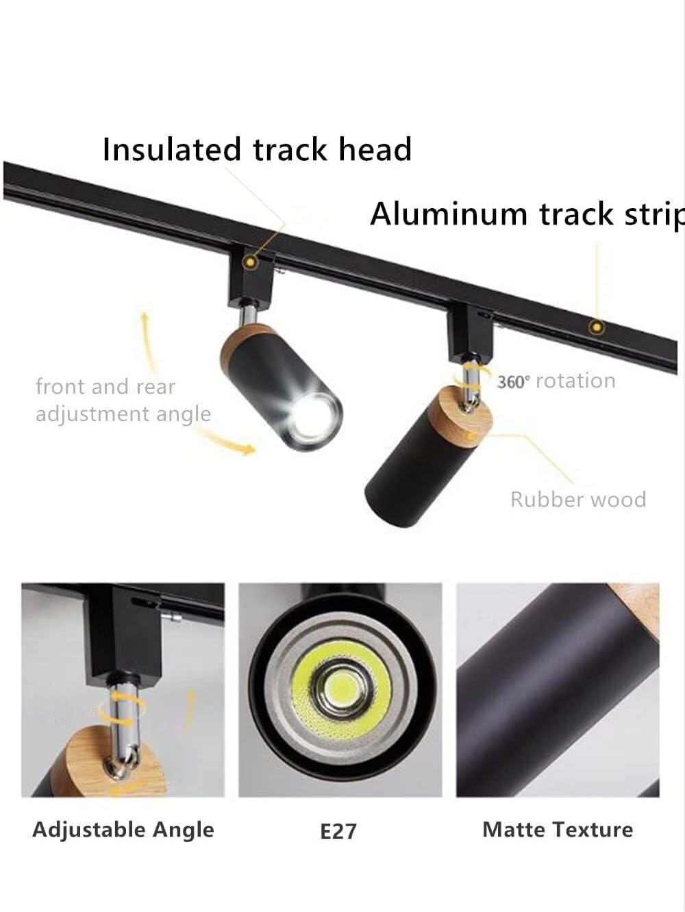 LED 2 Light Track Kit with Rotatable Heads - Grey