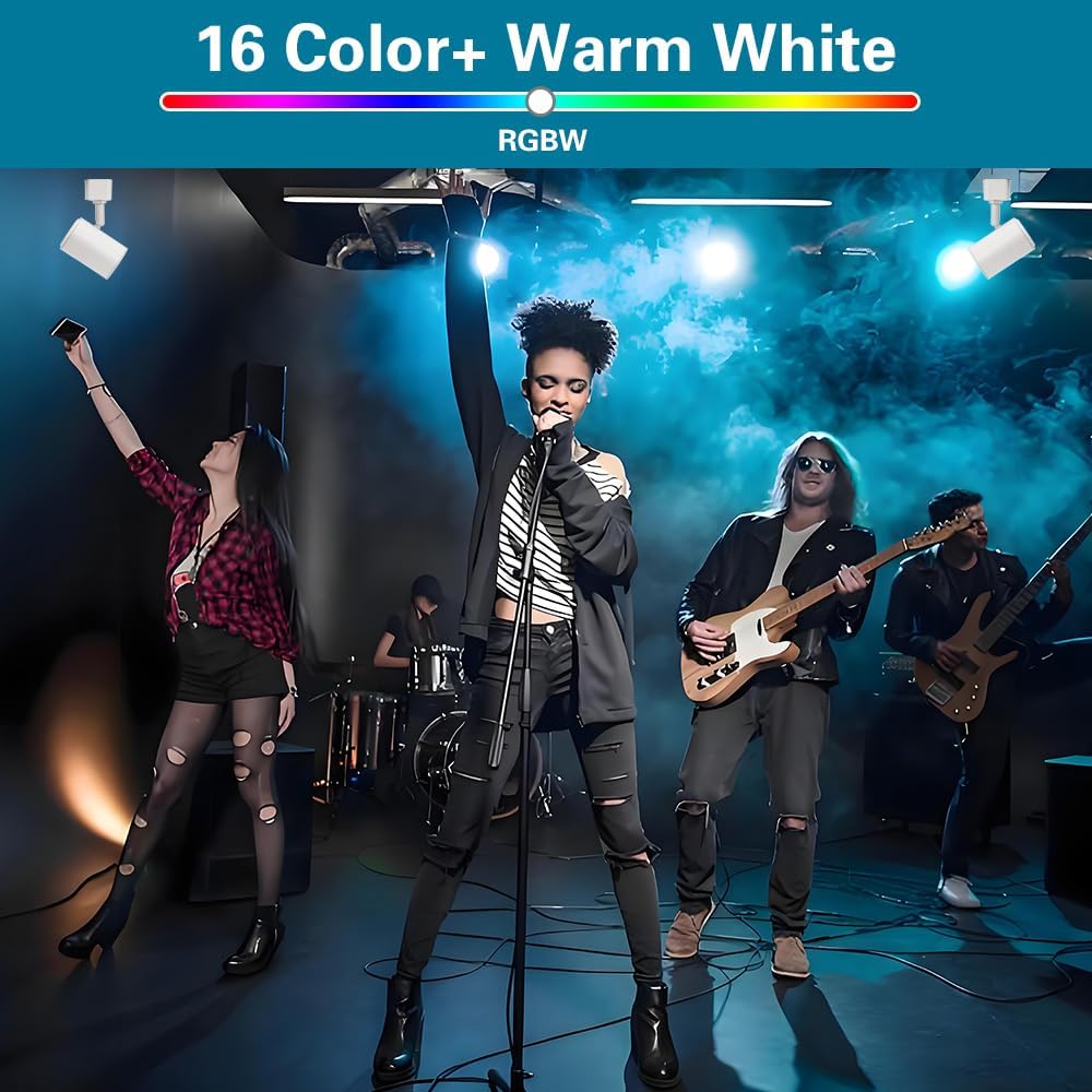 RGB Track Light Heads with Halo Effect and Remote Control 6Pack