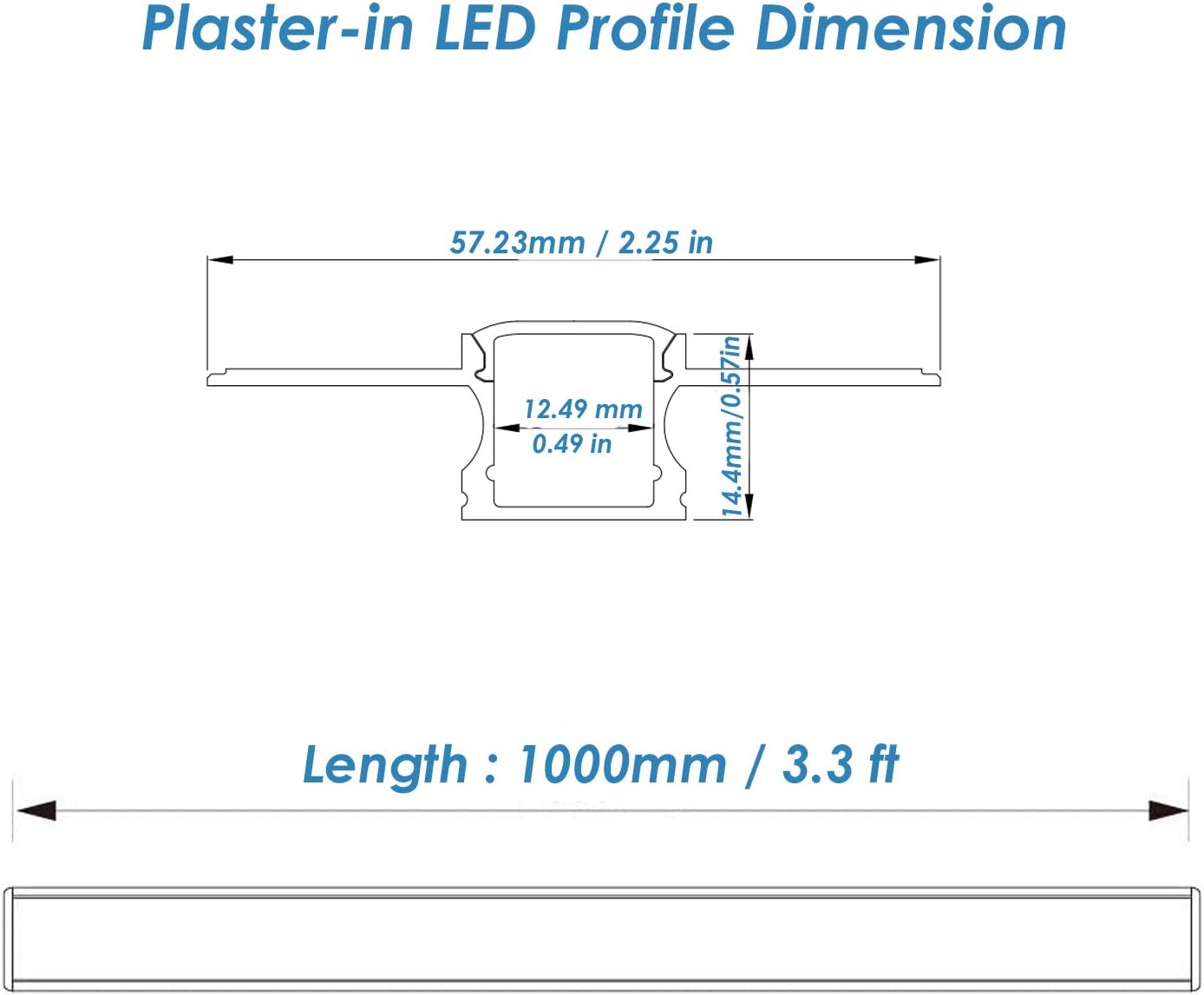 Besseto Plaster-in LED Aluminum Channel 6 Pack