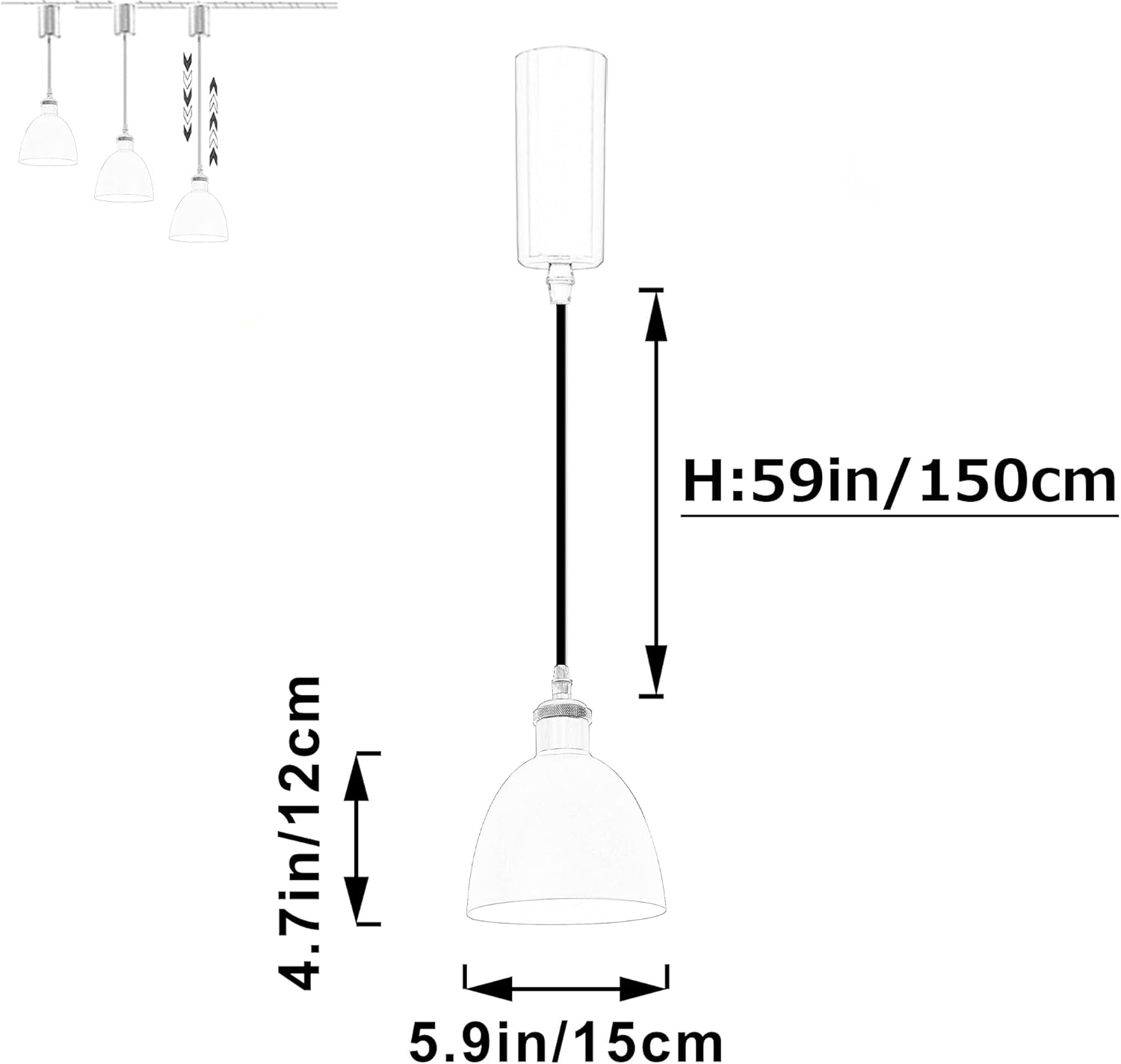 SKIVTGLAMP Adjustable Track Pendant Light with Remote Control