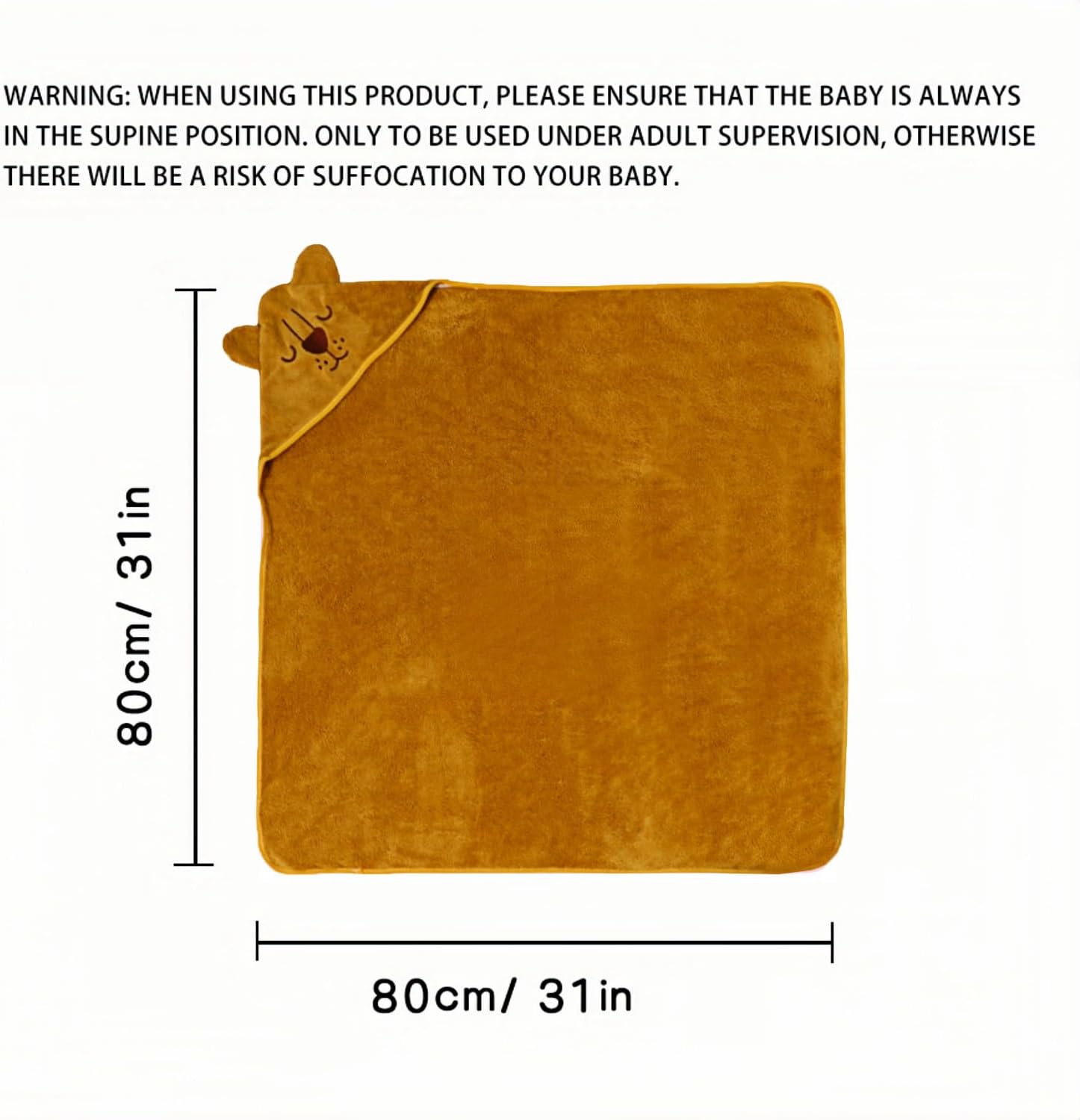 SEVDO 31x31 Baby Bath Towel with Hood