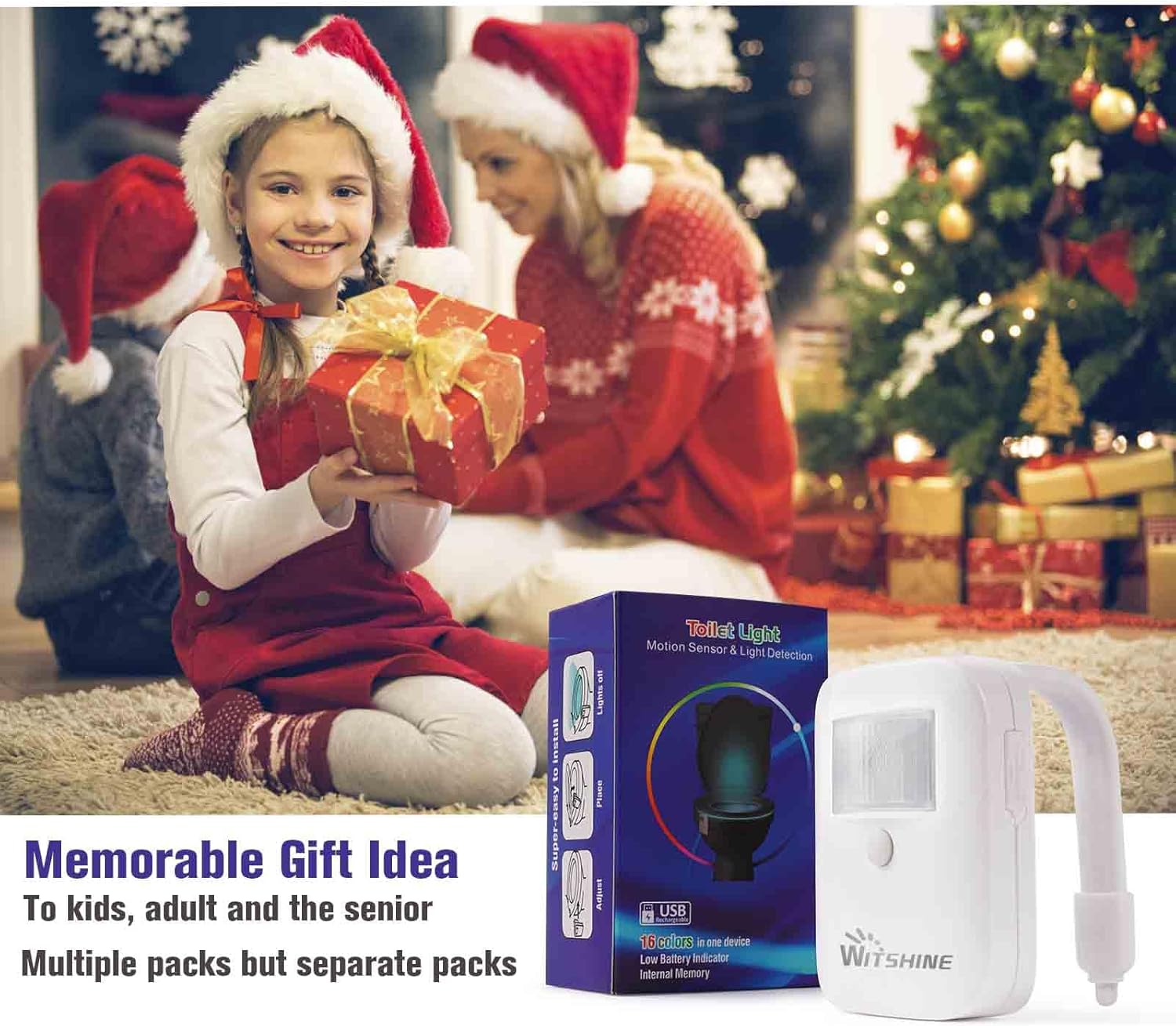 Witshine Motion Sensor Toilet Light 3Pack