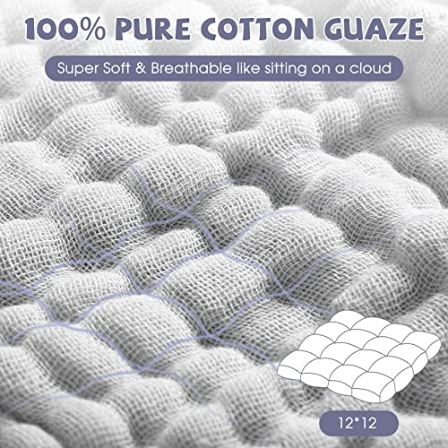 MUKIN Baby Washcloths - 6 Pack Soft Face Cloths for Newborn