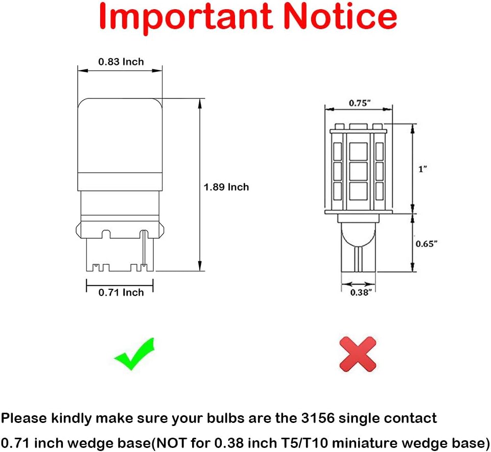 Makergroup S8 3156 Wedge Base LED Light Bulbs 2-Pack