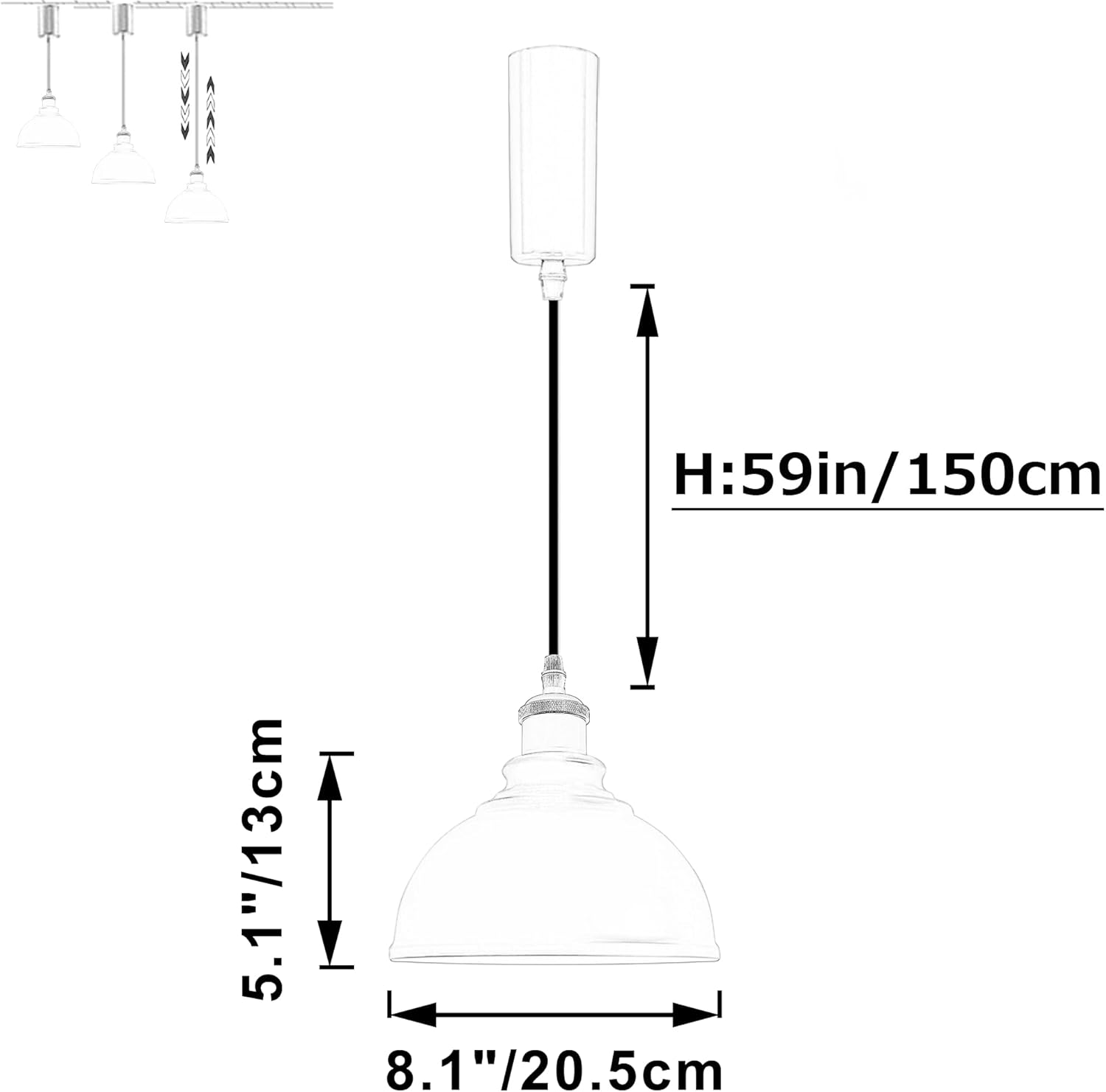 Adjustable Height J Track Pendant Lights with Remote Control
