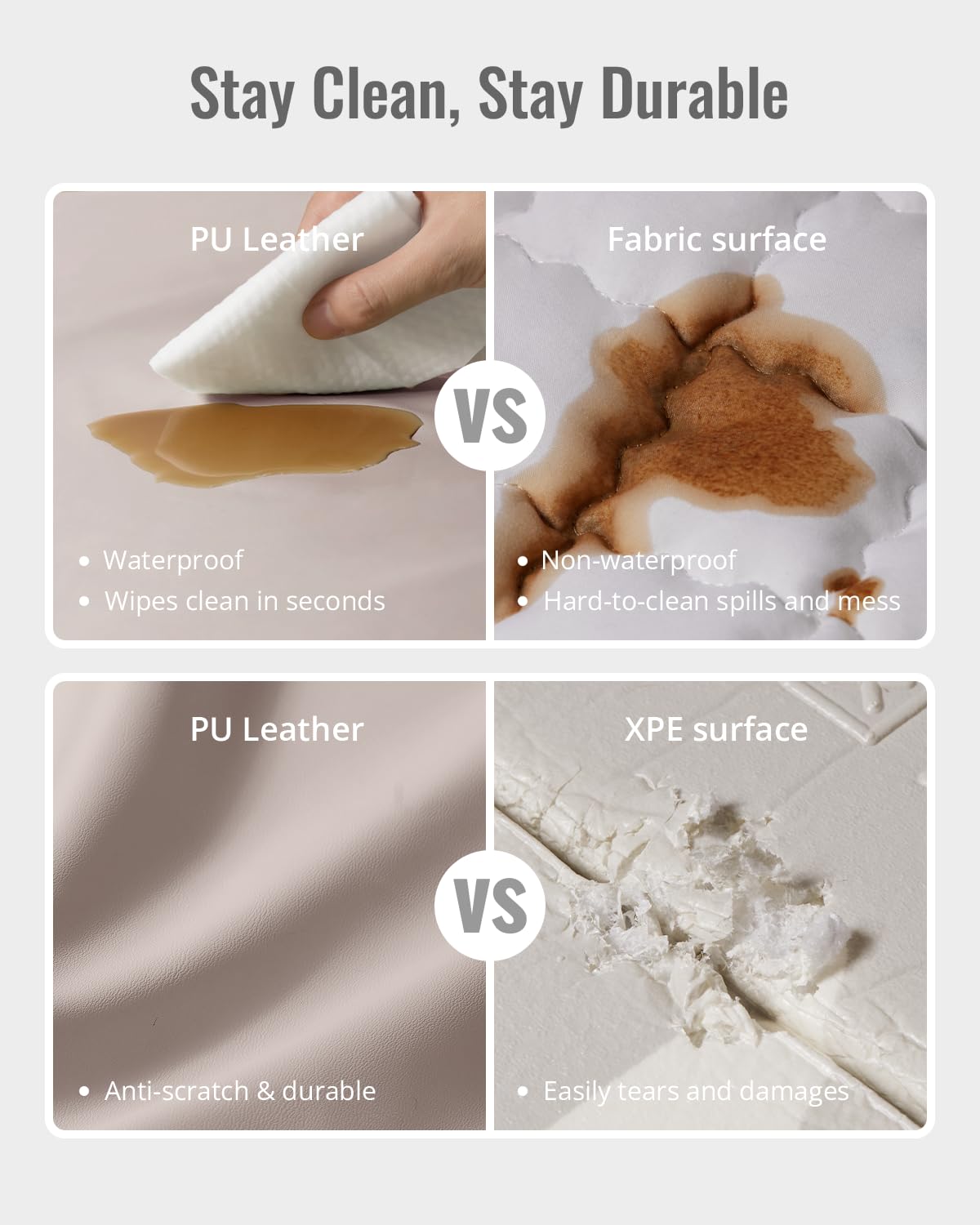 Blissful Diary Vegan Leather Baby Play Mat 50x50