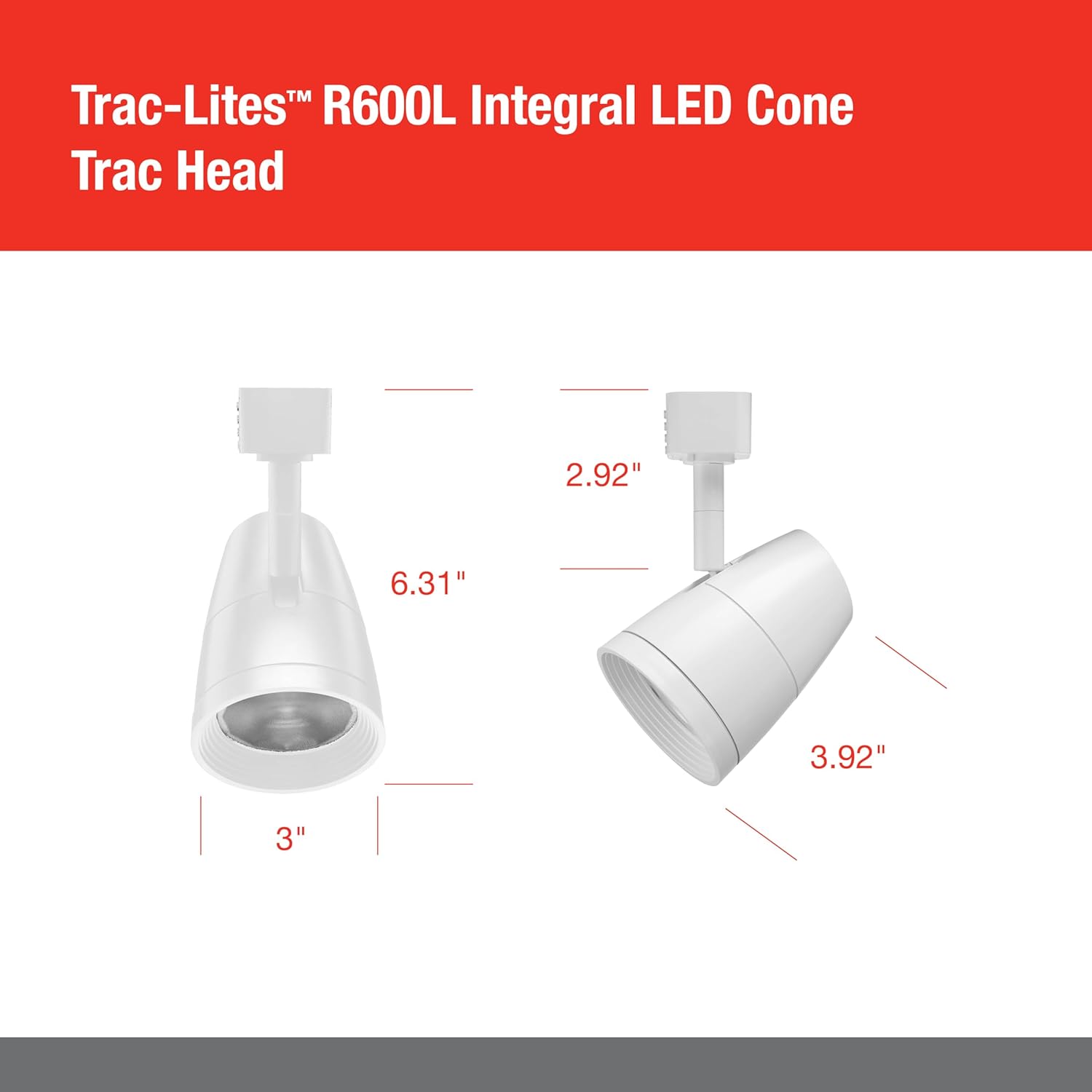 Juno Lighting R600L G2 LED Track Head 95W 50W Equivalent White Dimmable