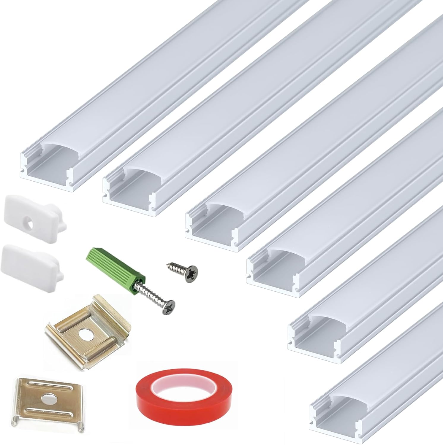 THMOOTHER LED Strip U Channel Diffuser 6-Pack