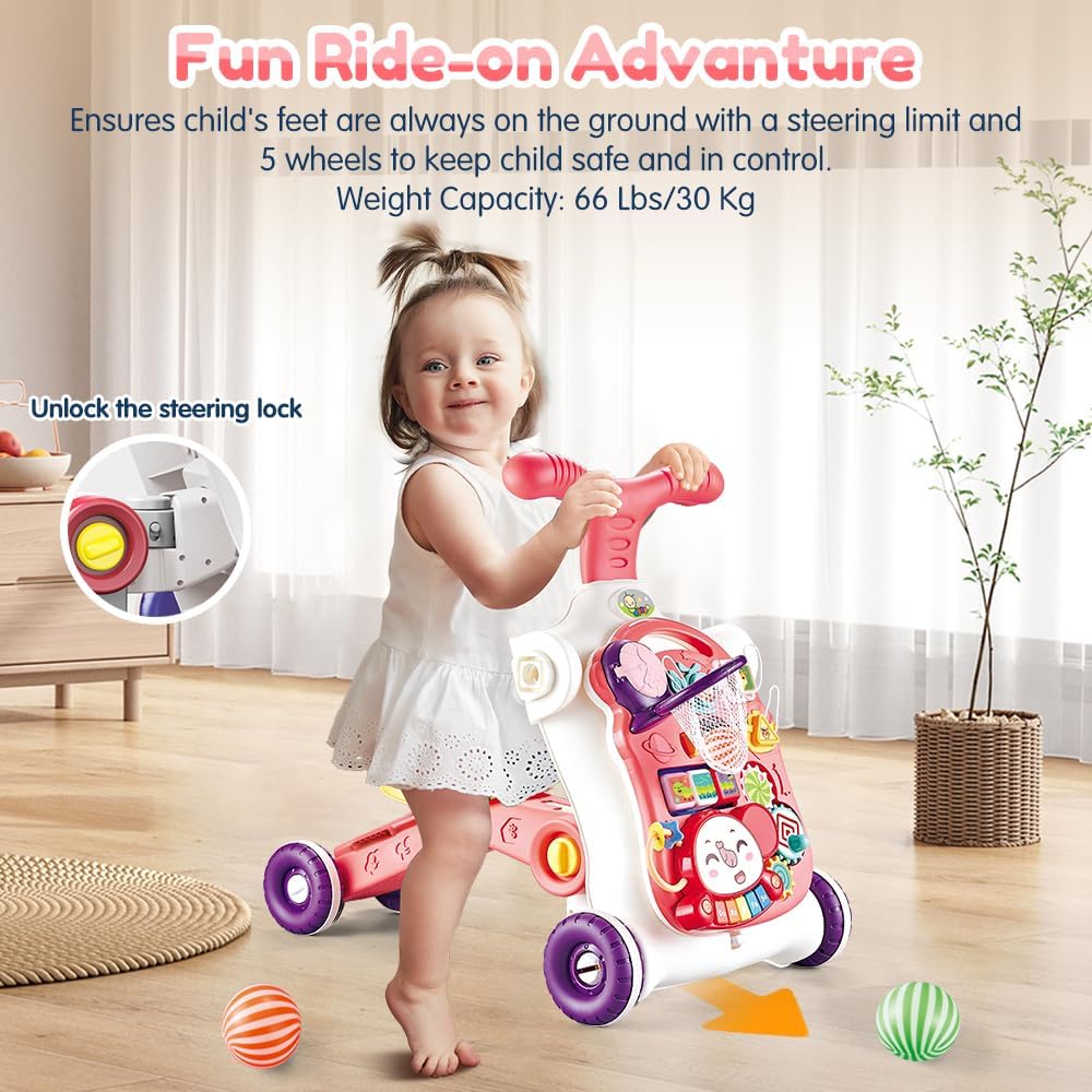 VATOS 5 in 1 Sit-to-Stand Learning Walker for Toddlers