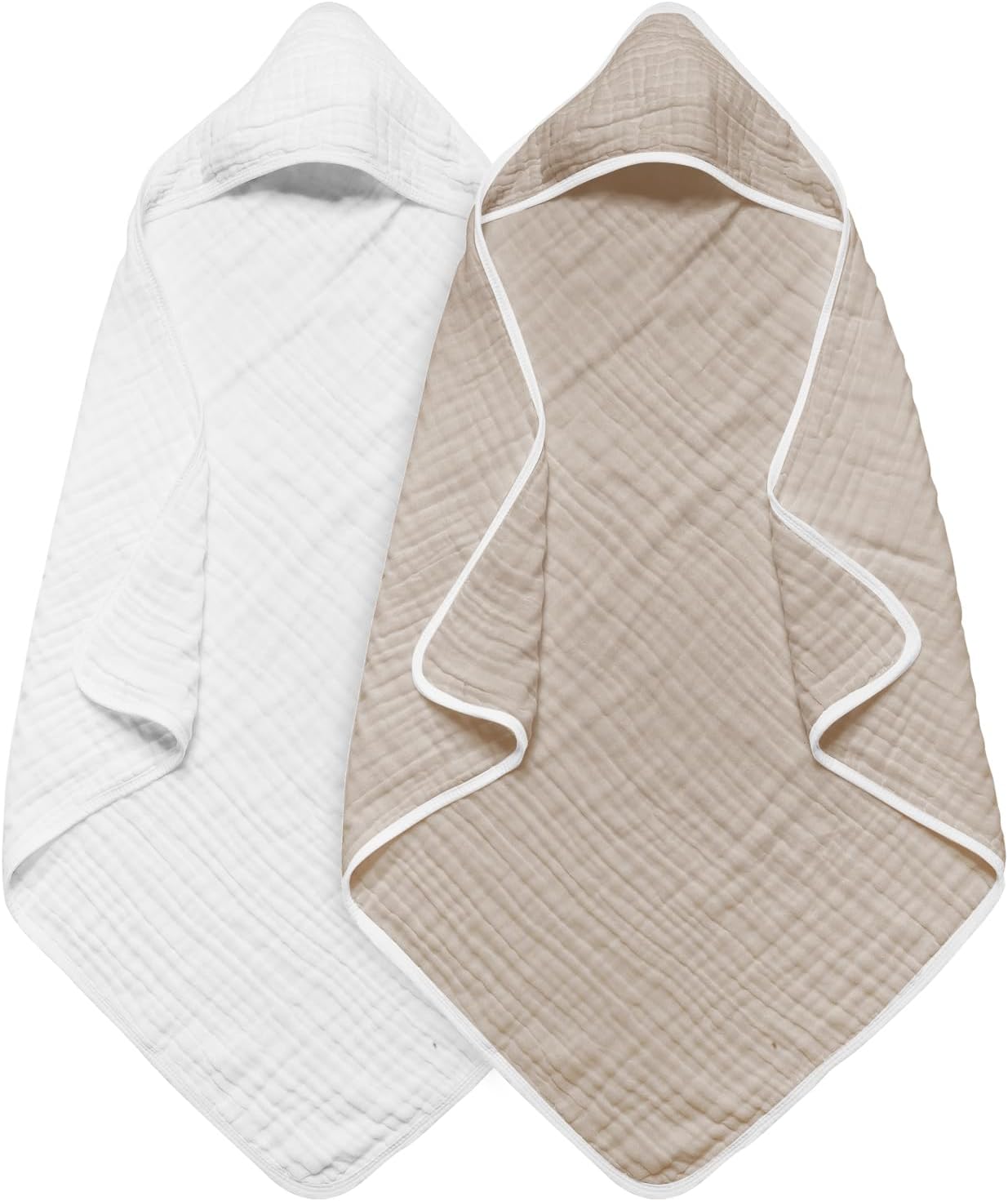 Arnzion Baby Hooded Towels 2 Pack Brown White 1