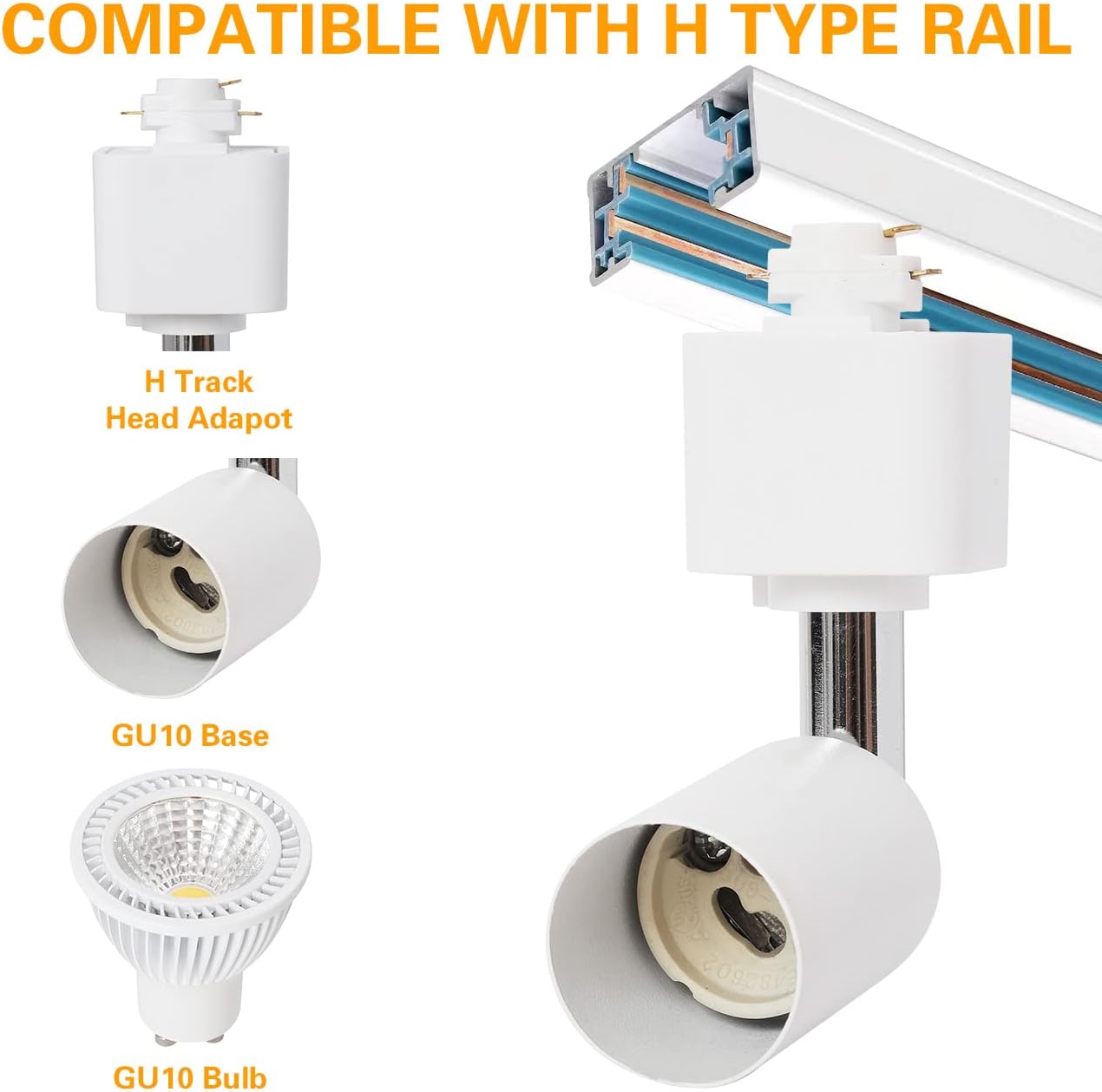 EAGLOD 10W Dimmable LED Track Light Heads 12-Pack