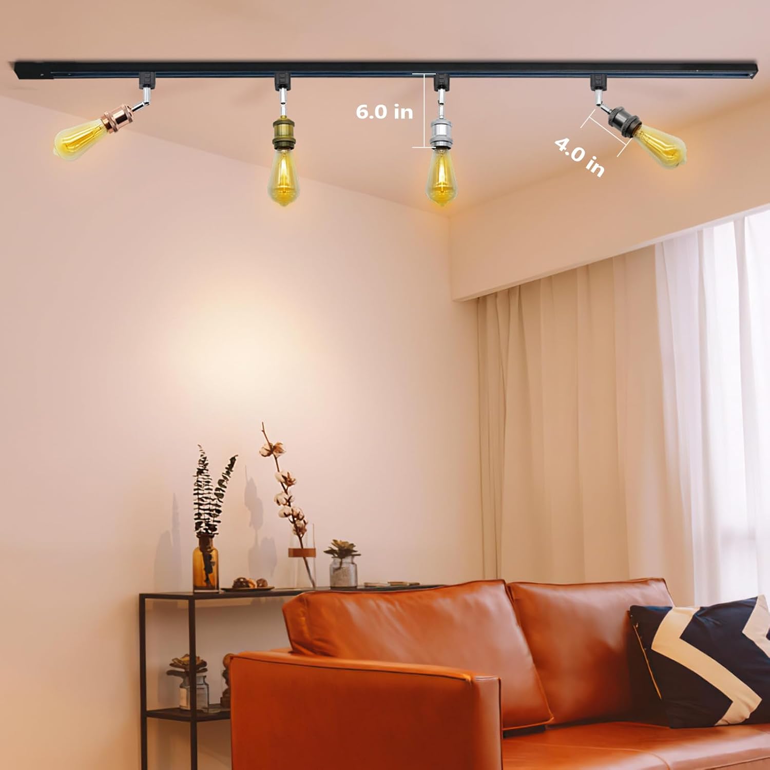 Hiiglxii E26 Track Light Heads Pack of 4 Pear Black