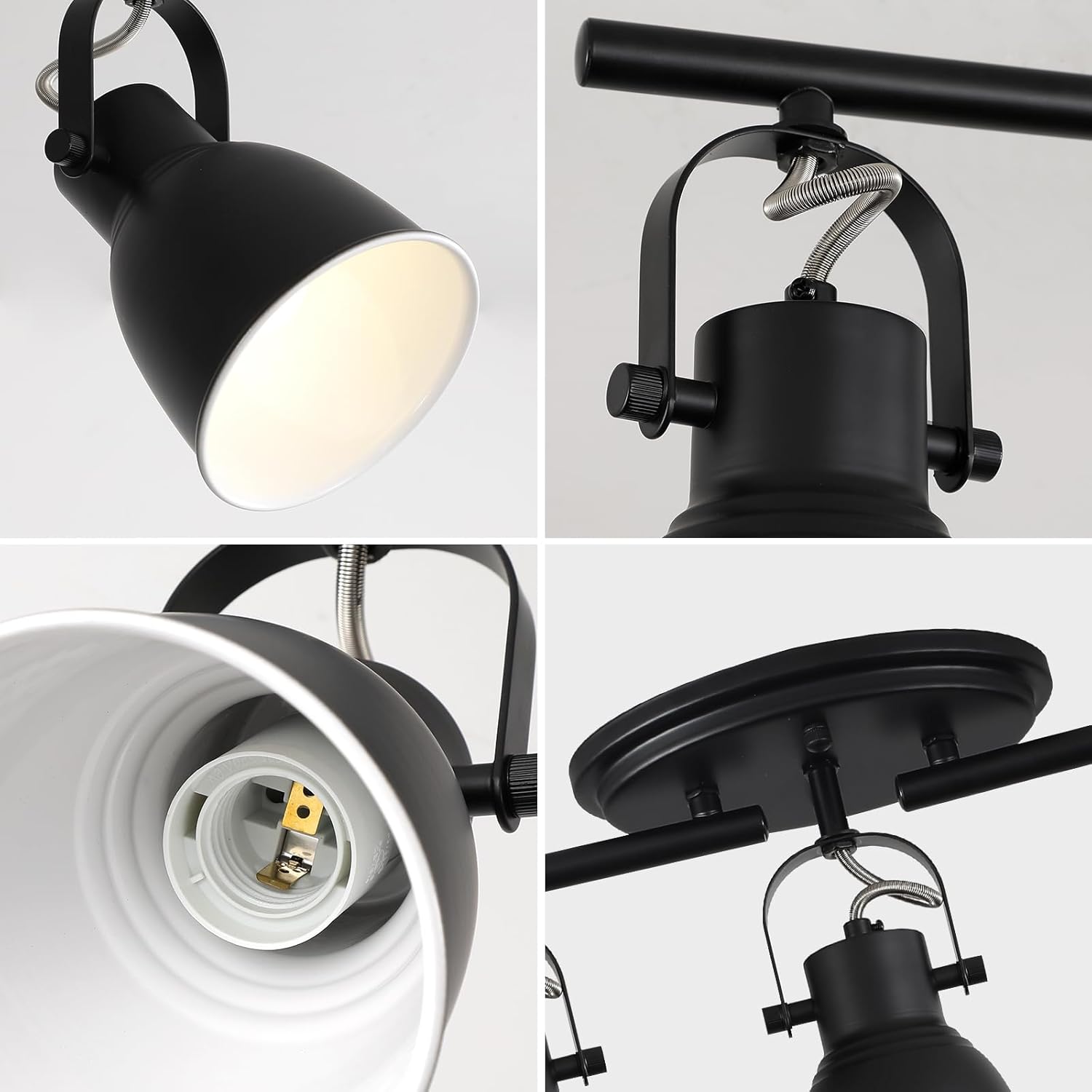 KEESFU 5 Light Track Lighting Fixtures Ceiling Black Modern