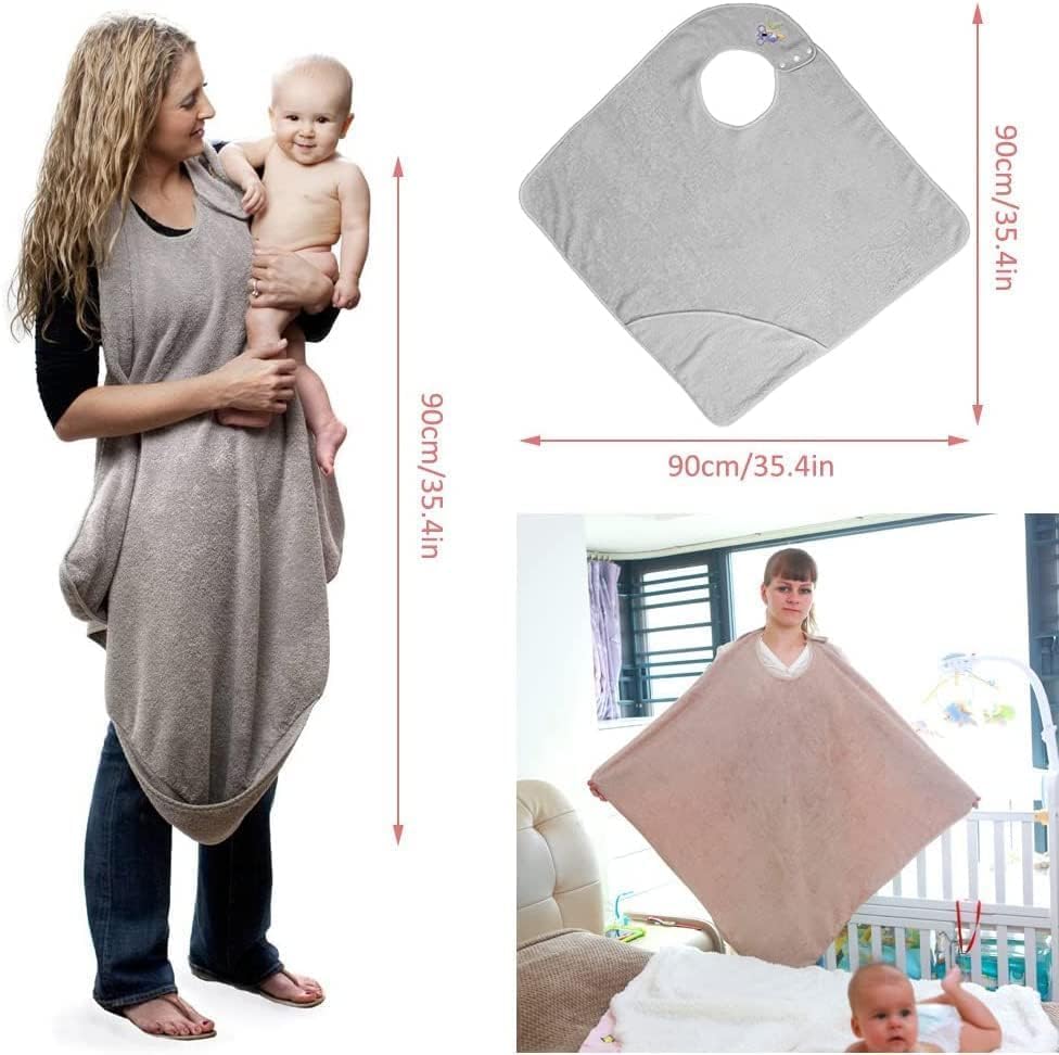 KLERICER Hooded Baby Towel - 354 x 354 Inch Grey