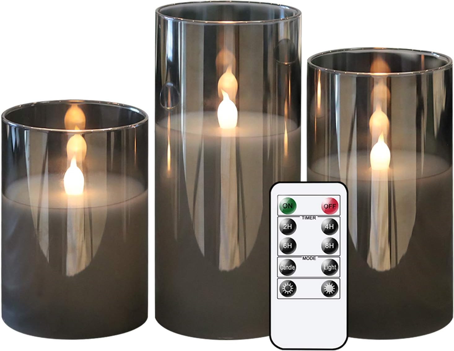 GenSwin Flameless Led Candles with Timer and Remote Control Set of 3