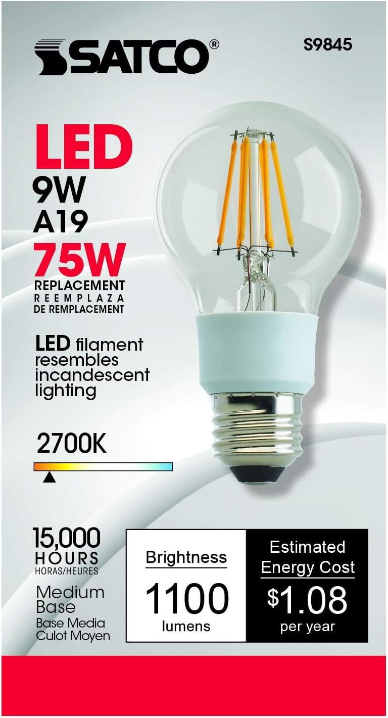 Satco S9845 Medium Light Bulb in Clear Finish 450 Inches