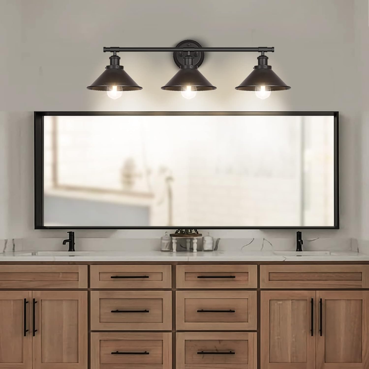 Licperron 3-Light Black Wall Vanity Light Fixture