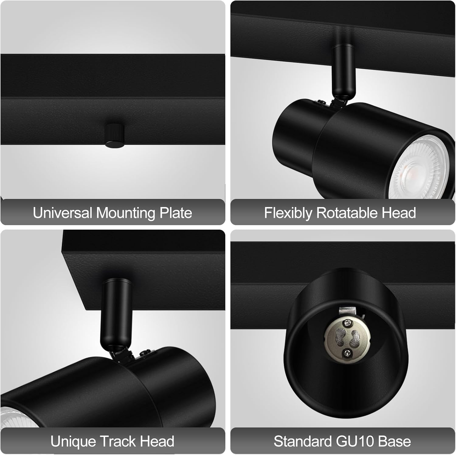 Bricosmocon 3 Light Black Track Lighting Ceiling Fixtures