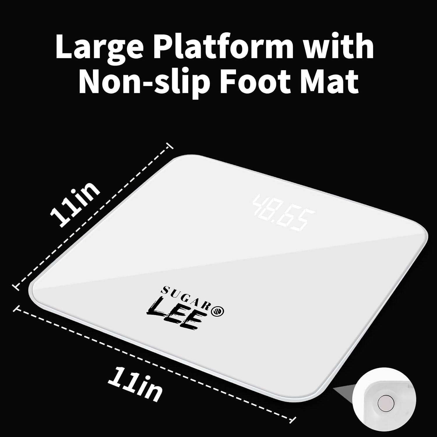 SugarLee Digital Bathroom Scale with Large LCD and 6mm Glass