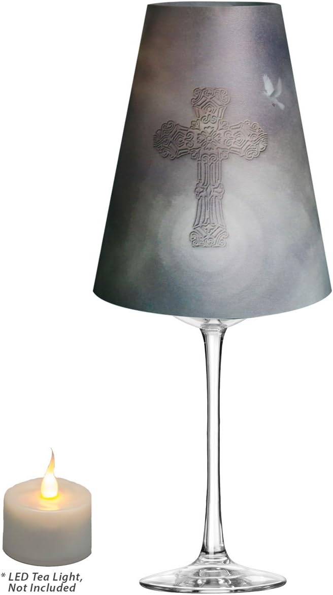 Royal Designs Cross and Dove Vellum Tea Light Lampshade Set of 20 1