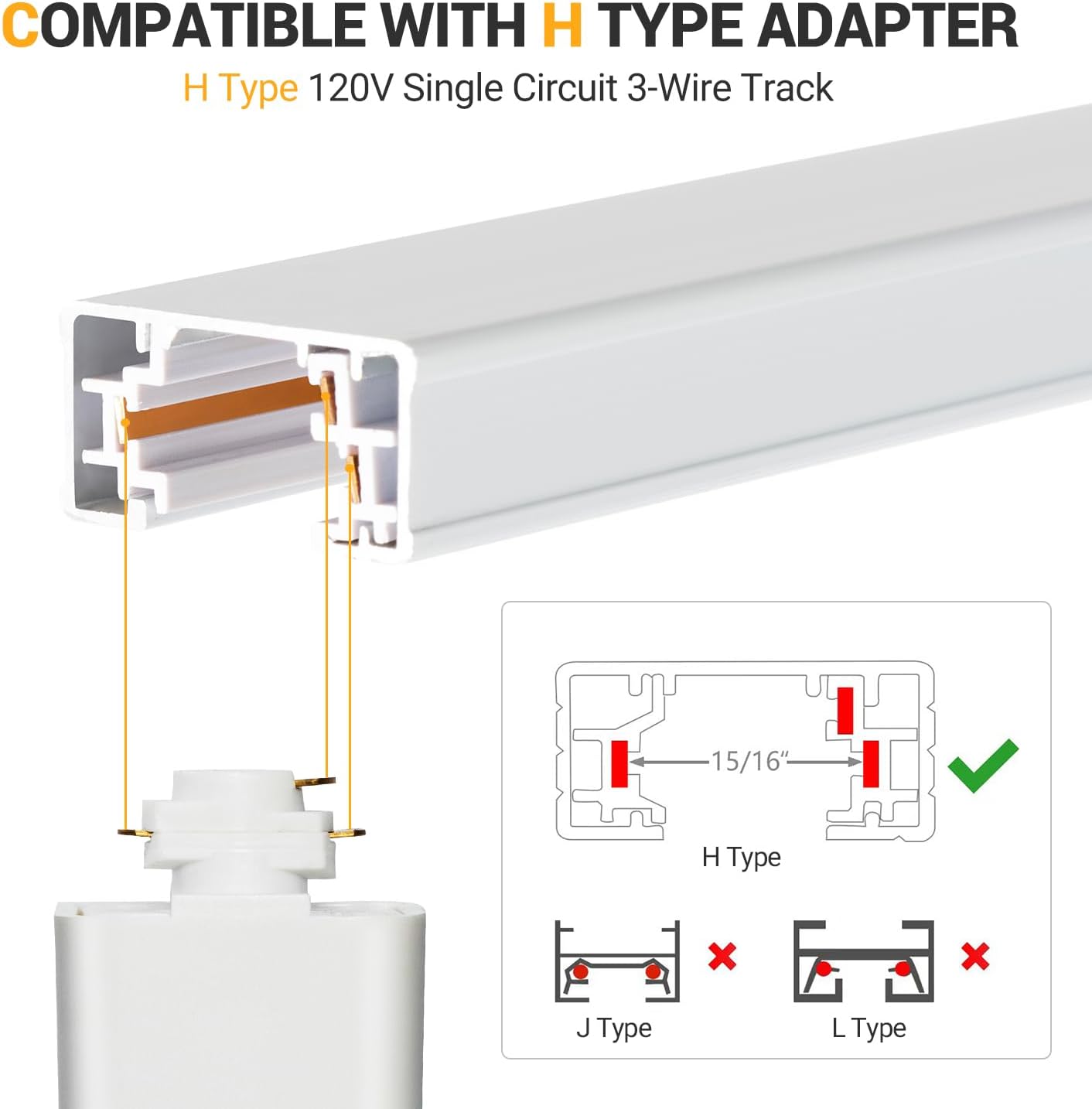 VANoopee 16FT H Track Lighting Rails Kit 1