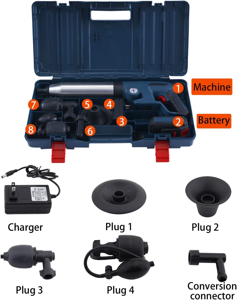 High Pressure Air Toilet Plunger for Bathroom and Kitchen Clogs Blue