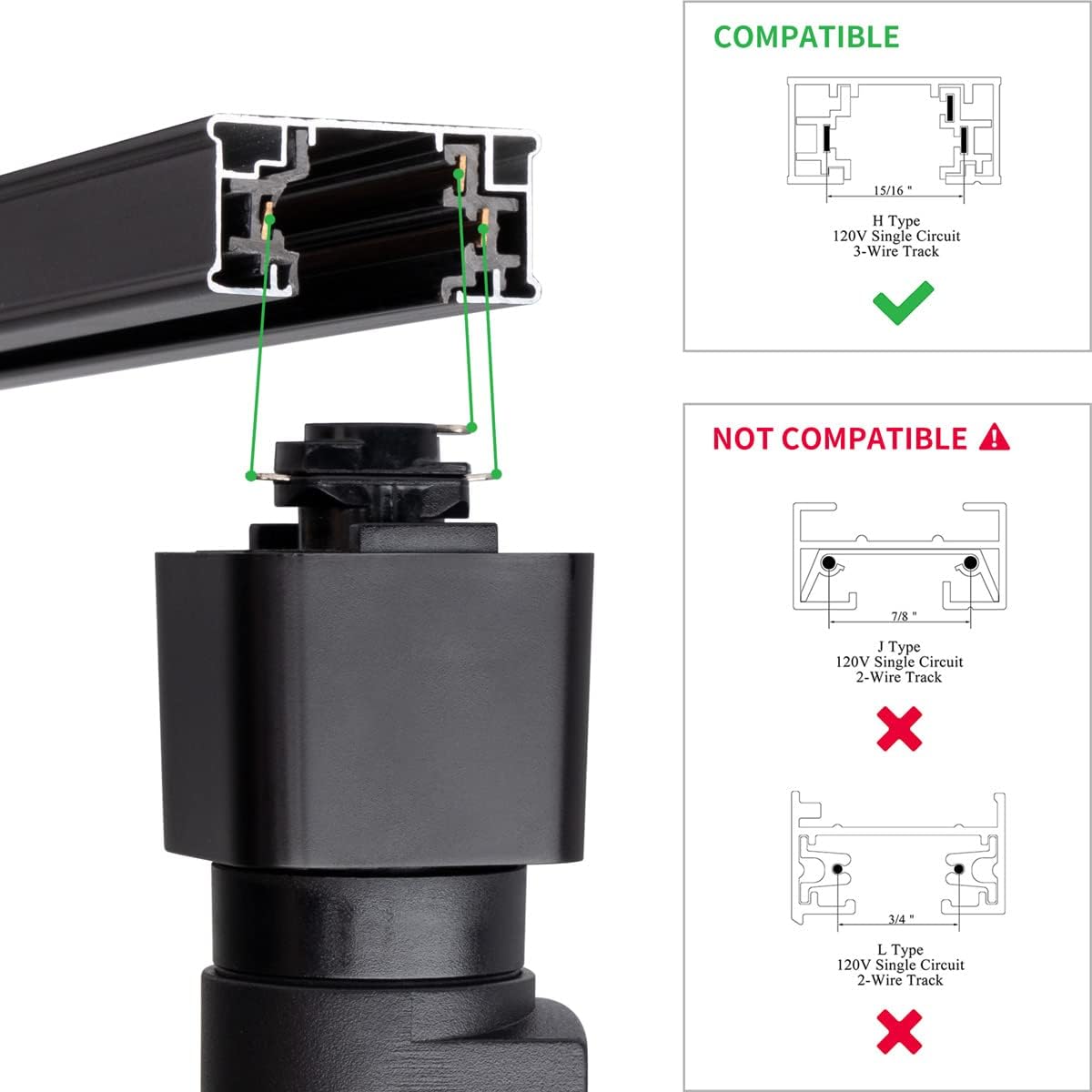 Mirrea LED Track Light Heads Pack of 3