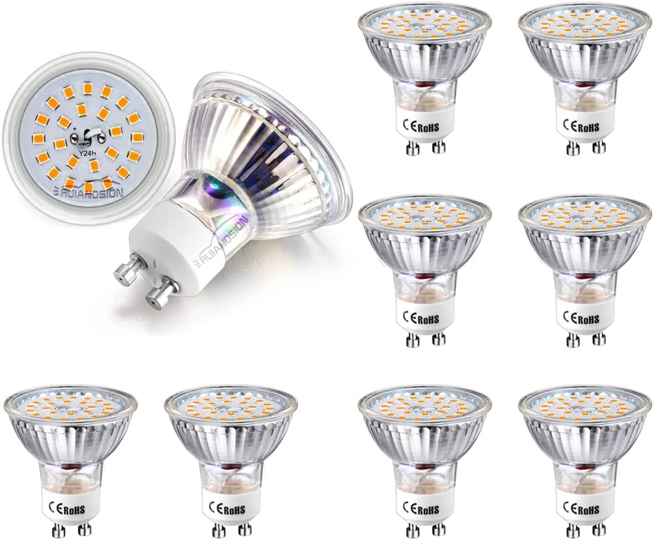 Ruiandsion GU10 LED Light Bulbs 85-265V Pack of 10