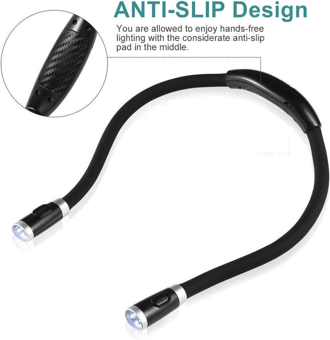 Betensh Rechargeable LED Book Light with Flexible Arm