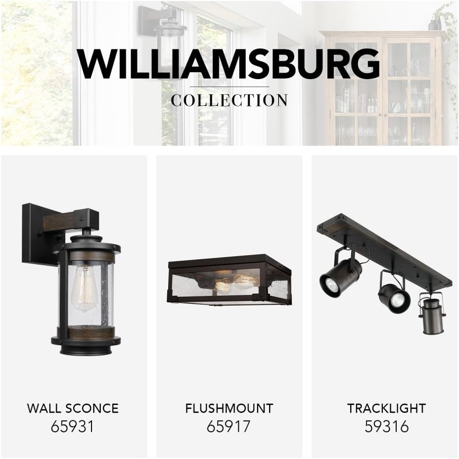 Globe Electric 3-Light Track Lighting with Dark Wood and Metal Finish