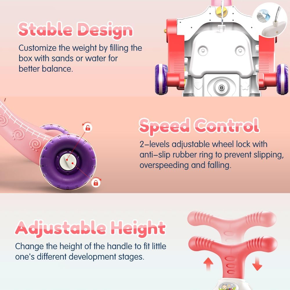 VATOS 5 in 1 Sit-to-Stand Learning Walker for Toddlers