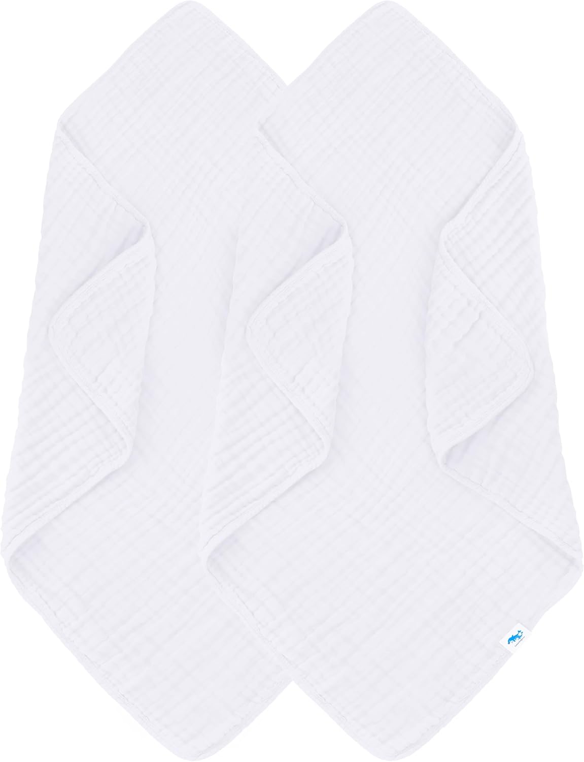 Sweet Dolphin Muslin Baby Bath Towels 2 Pack - 40x40 Inch 100 Cotton