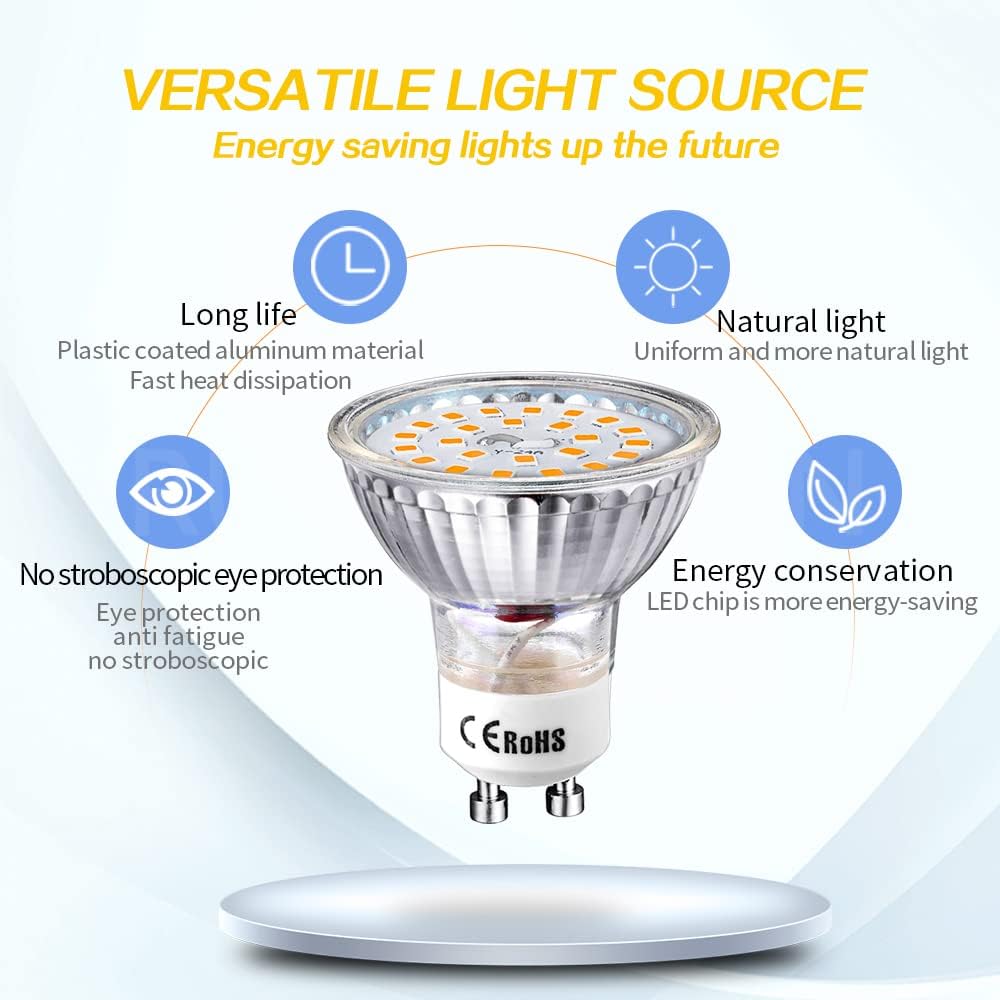 Ruiandsion GU10 LED Light Bulbs 85-265V Pack of 10