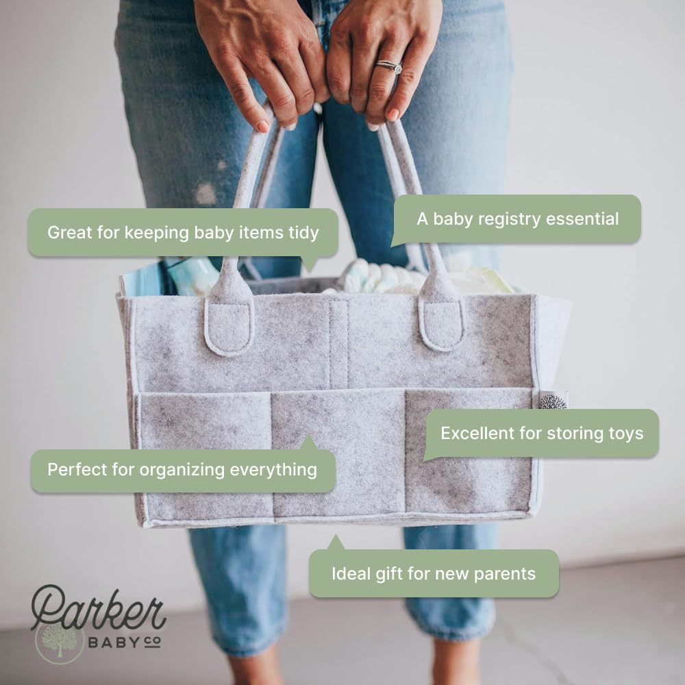 Parker Baby Co Diaper Caddy - Gray Large