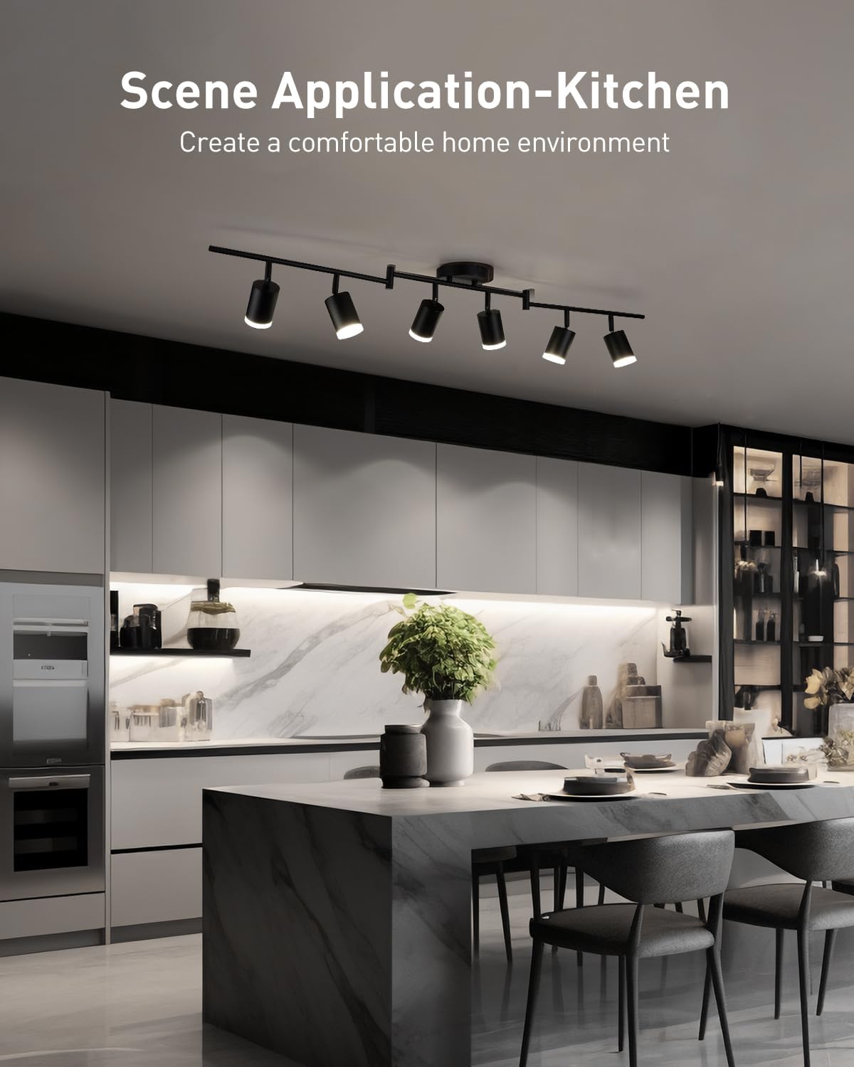 Bojim 6 Light Track Lighting Kit Modern LED Ceiling Light