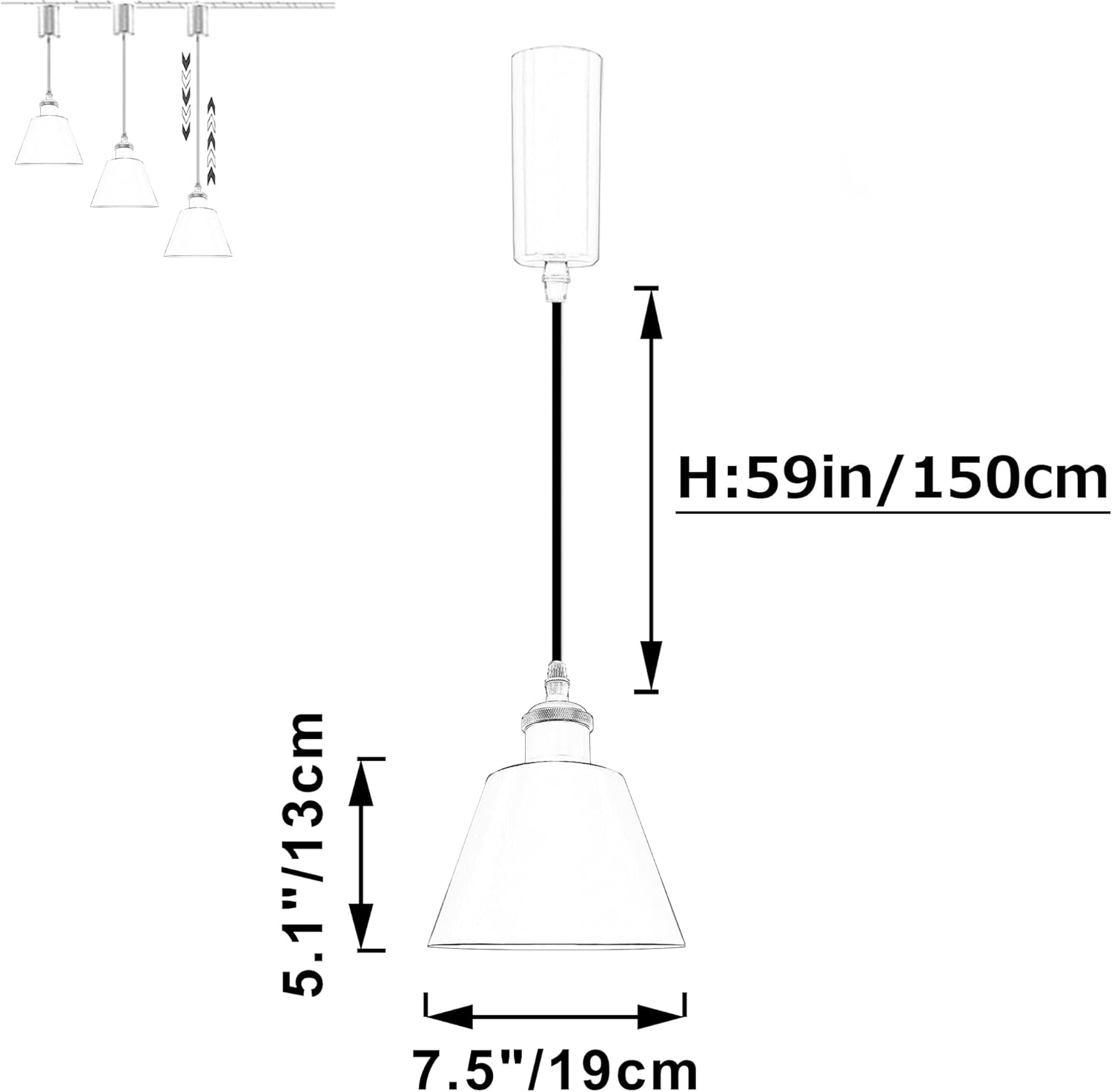 SKIVTGLAMP Remote Control Track Pendant Lamp with Adjustable Length