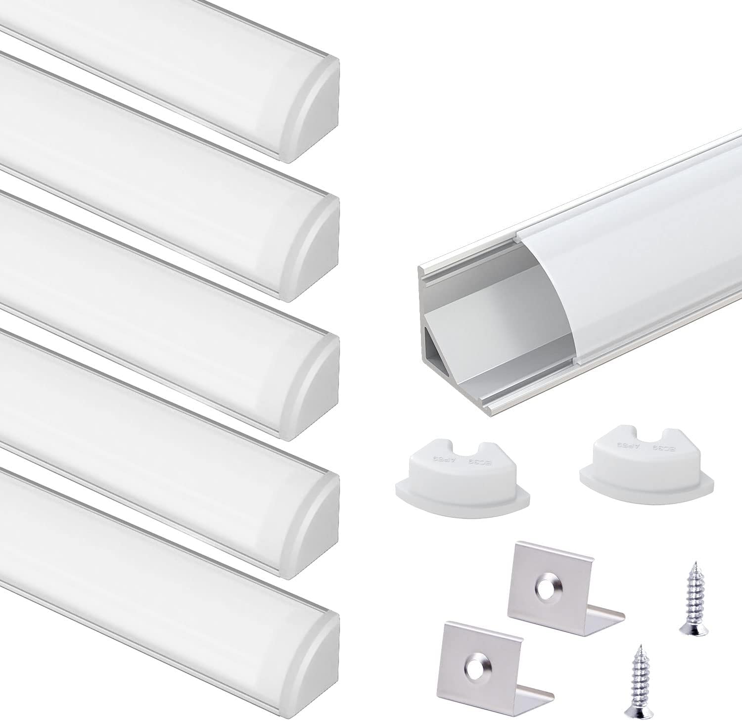 VST 6Pack 1ft Milky White LED Aluminum Channel with V Shape