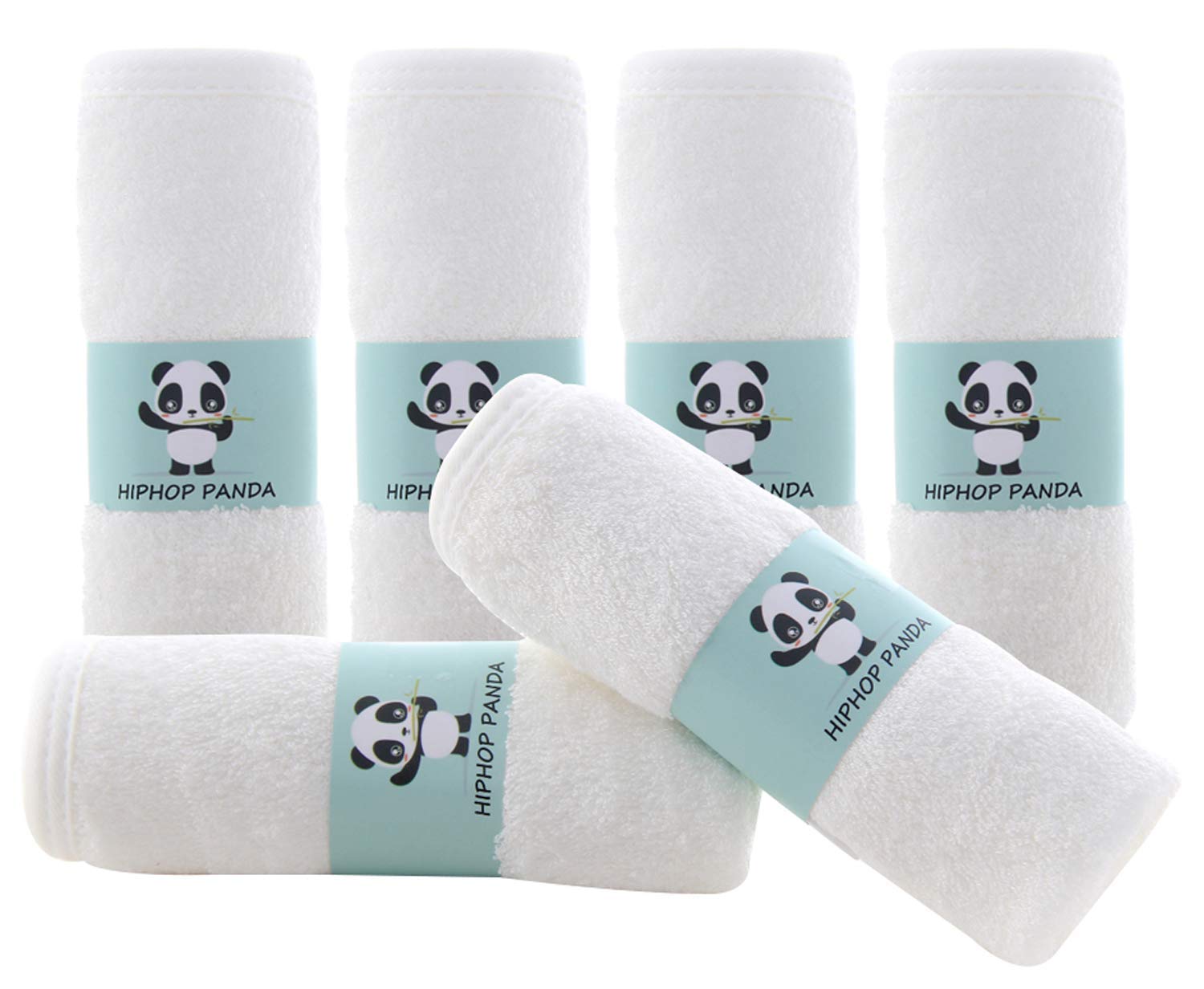 HIPHOP PANDA 2 Layer Bamboo Rayon Baby Washcloths 6 Pack