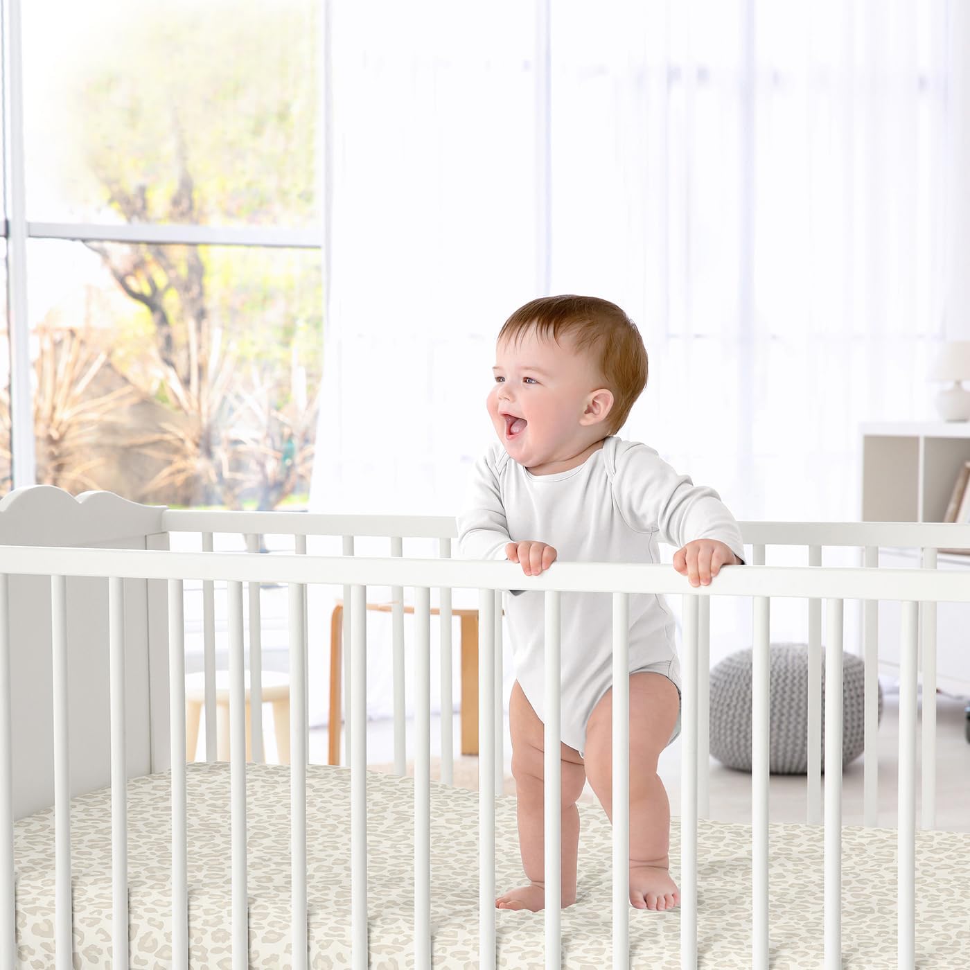 Sweet Jojo Designs Shabby Chic Leopard Print Crib Sheet