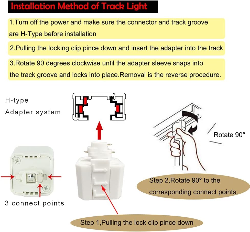KAYYELAMP H Track Pendant Light White E26 No Bulb No Track