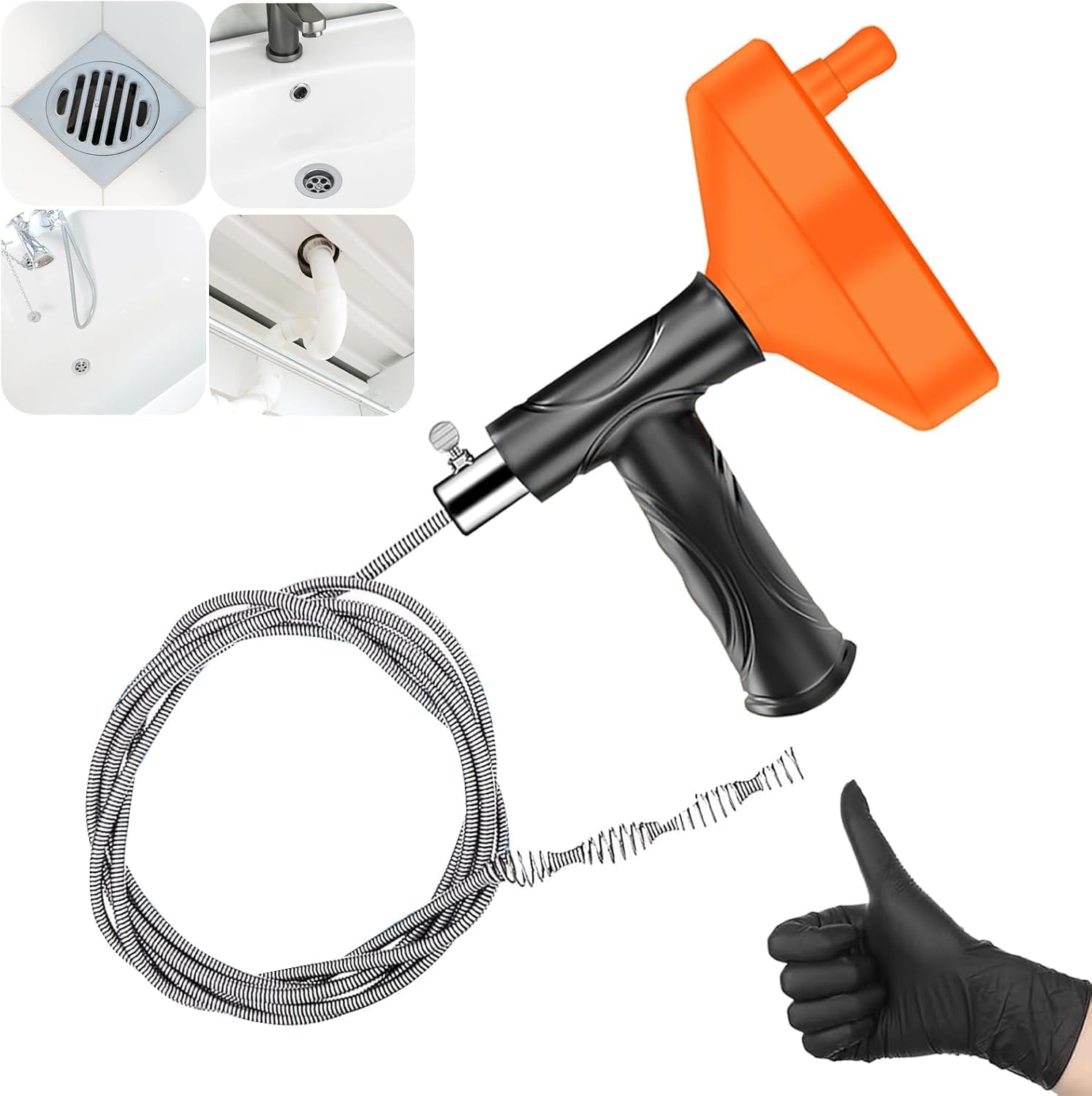 33 Ft Heavy Duty Drain Snake Auger With Gloves