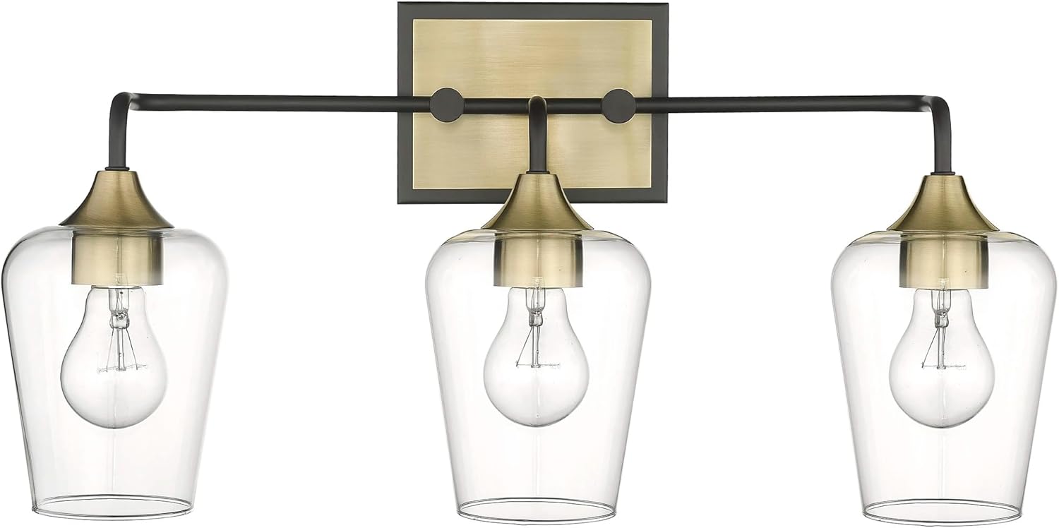 Gladys Steel Black Gold 3 Light Vanity Wall Sconce