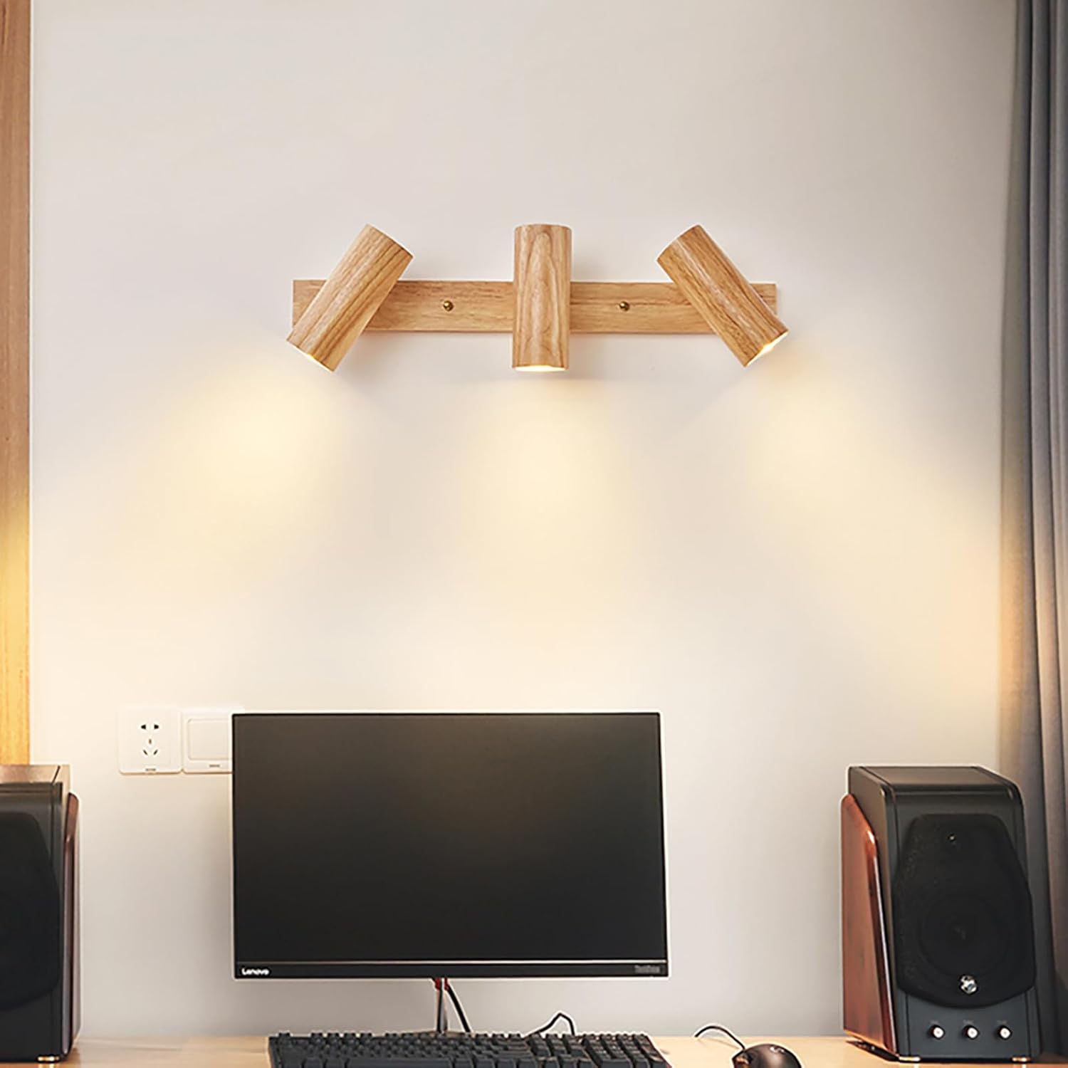 Dachsy Wood Track Lighting Adjustable Wall Sconce LED