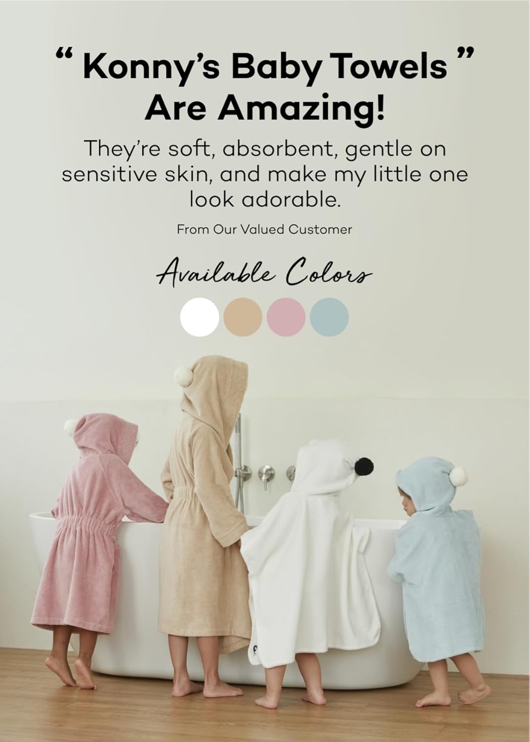 Konny Baby Hooded Towel - Ultra Soft Quick Dry