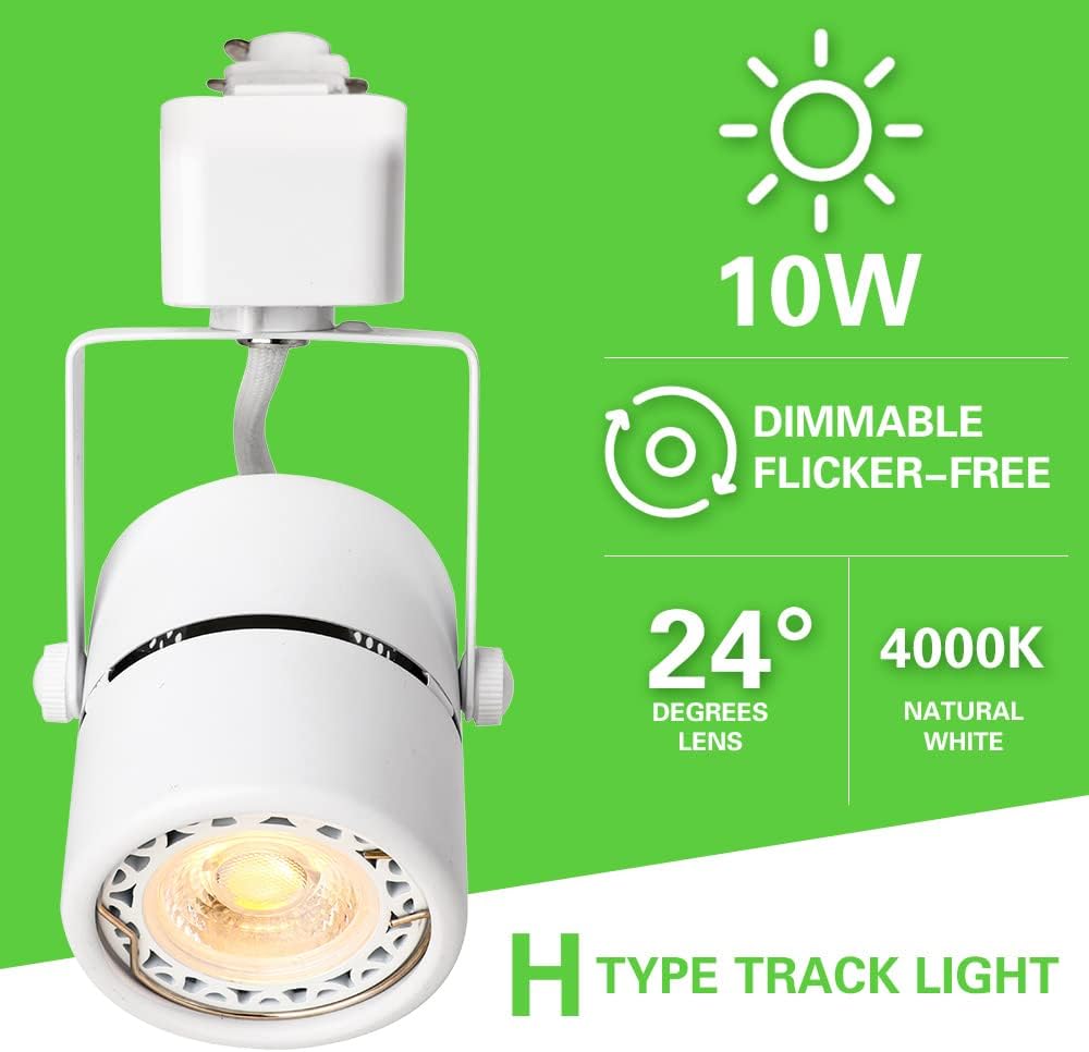 10W H Track Lighting Heads Dimmable LED for Accent Lighting 16Pack