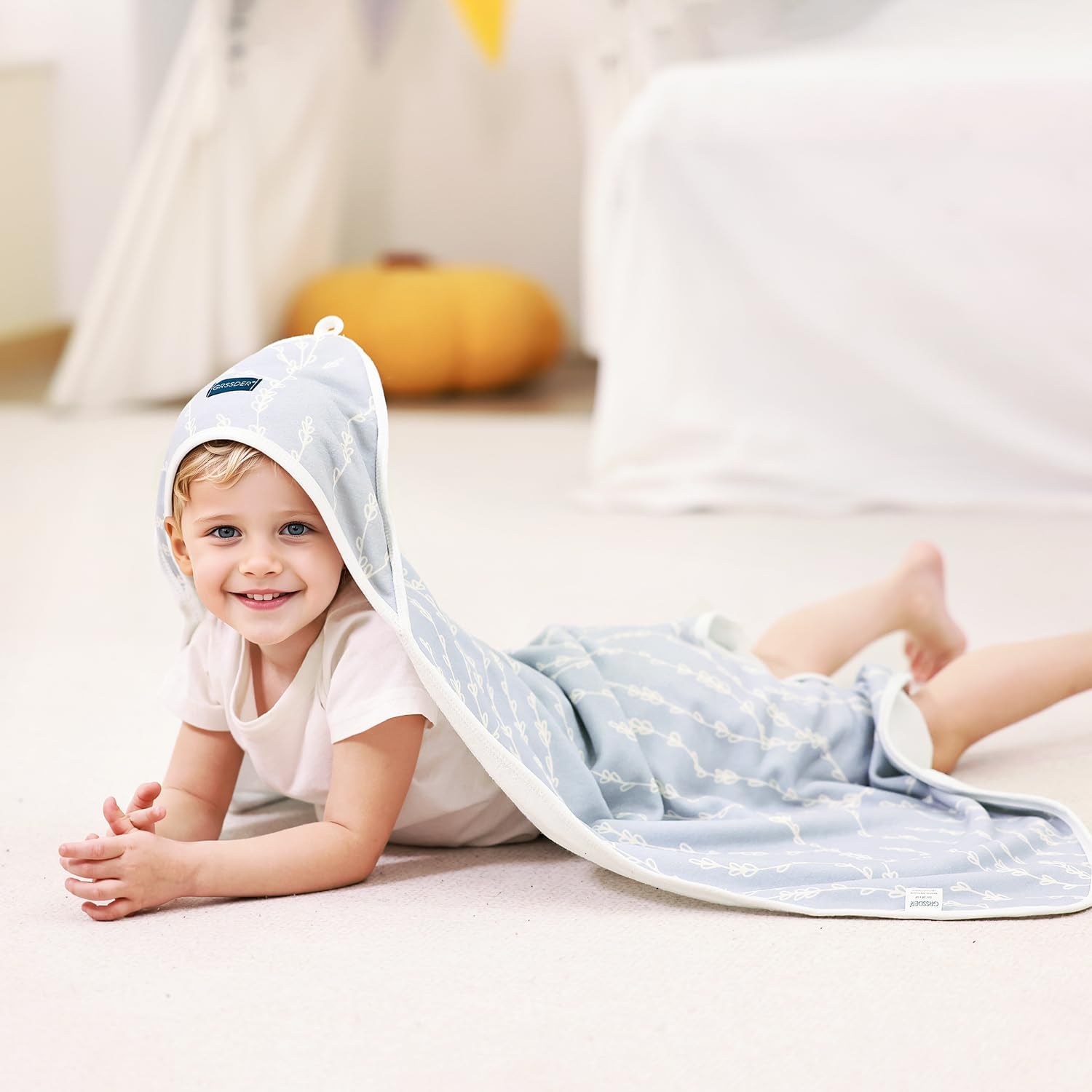 GRSSDER Baby Hooded Towel 2 Pack for Newborns and Toddlers